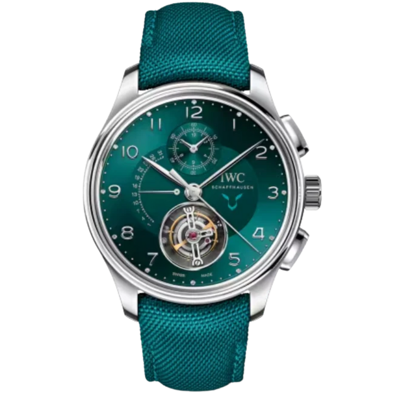 PORTUGIESER TOURBILLON RETROGRADE CHRONOGRAPH LEWIS HAMILTON 42 MM PLATINUM WITH GREEN DIAL - IWC