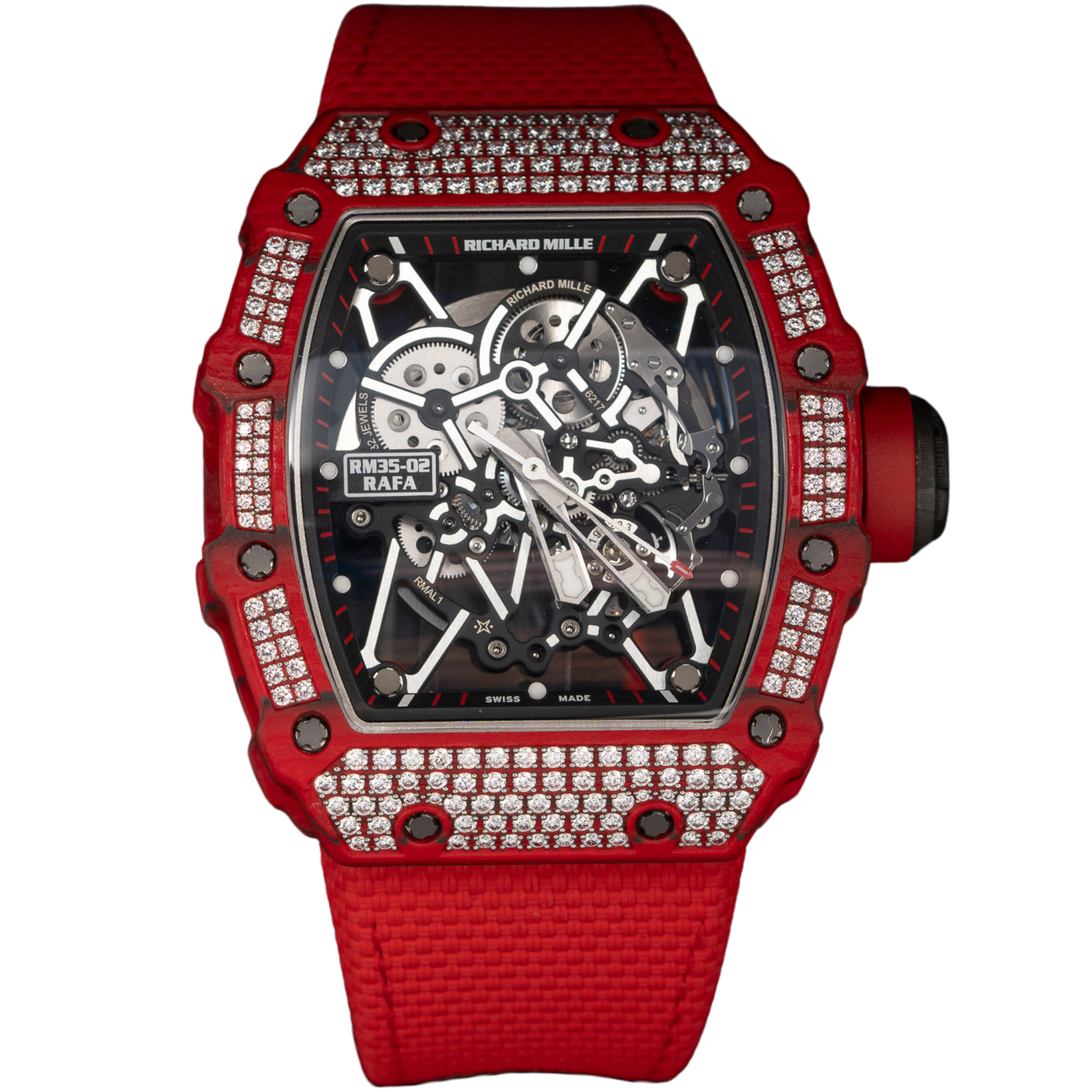 RM35-02 Rafael Nadal Red NTPT with Factory Diamond Setting - Richard Mille