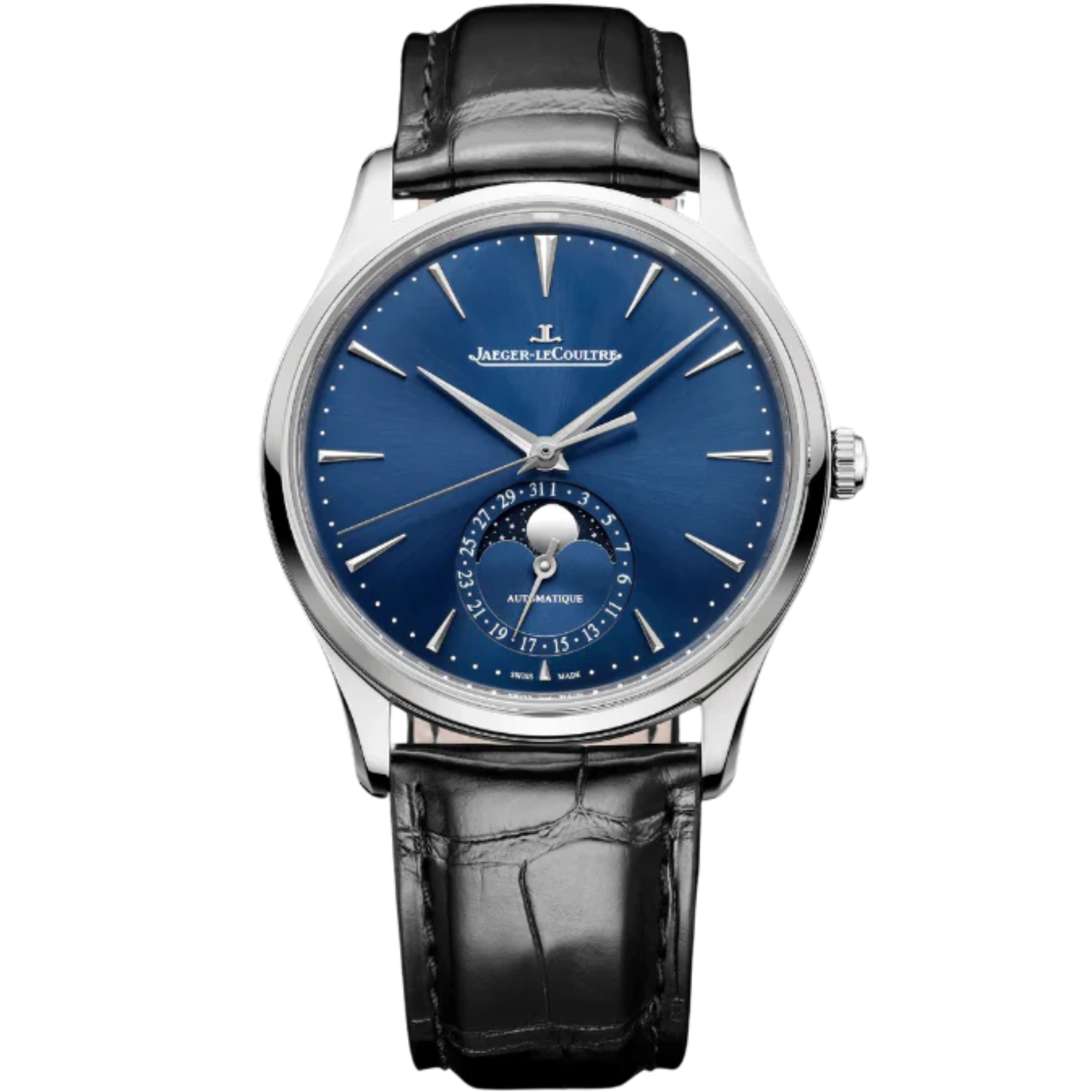 MASTER ULTRA THIN MOON 39 MM STAINLESS STEEL WITH BLUE SUNRAY BRUSH  DIAL - Jaeger-LeCoultre