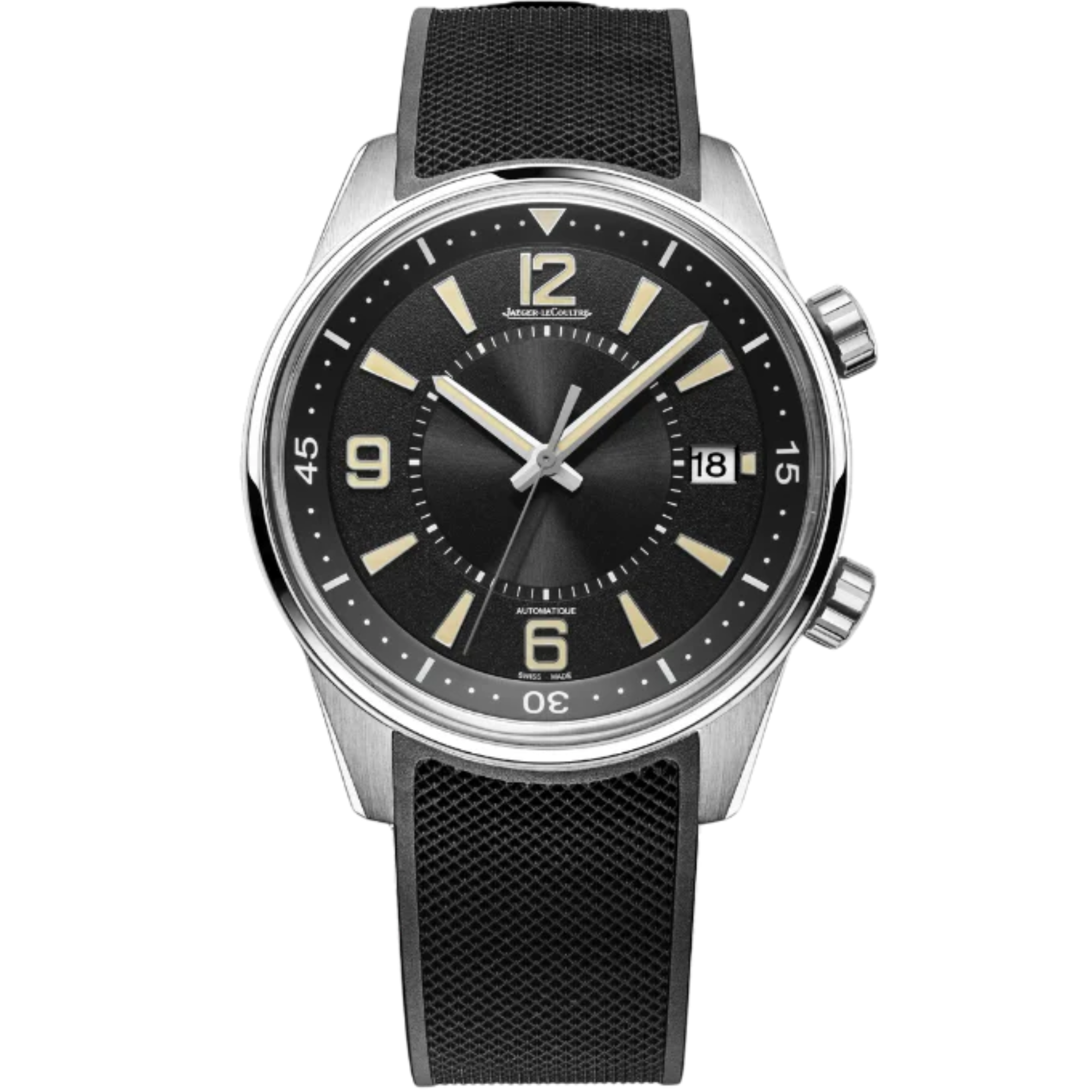 POLARIS DATE 42 MM STAINLESS STEEL WITH BLACK SUNBURST DIAL - Jaeger-LeCoultre
