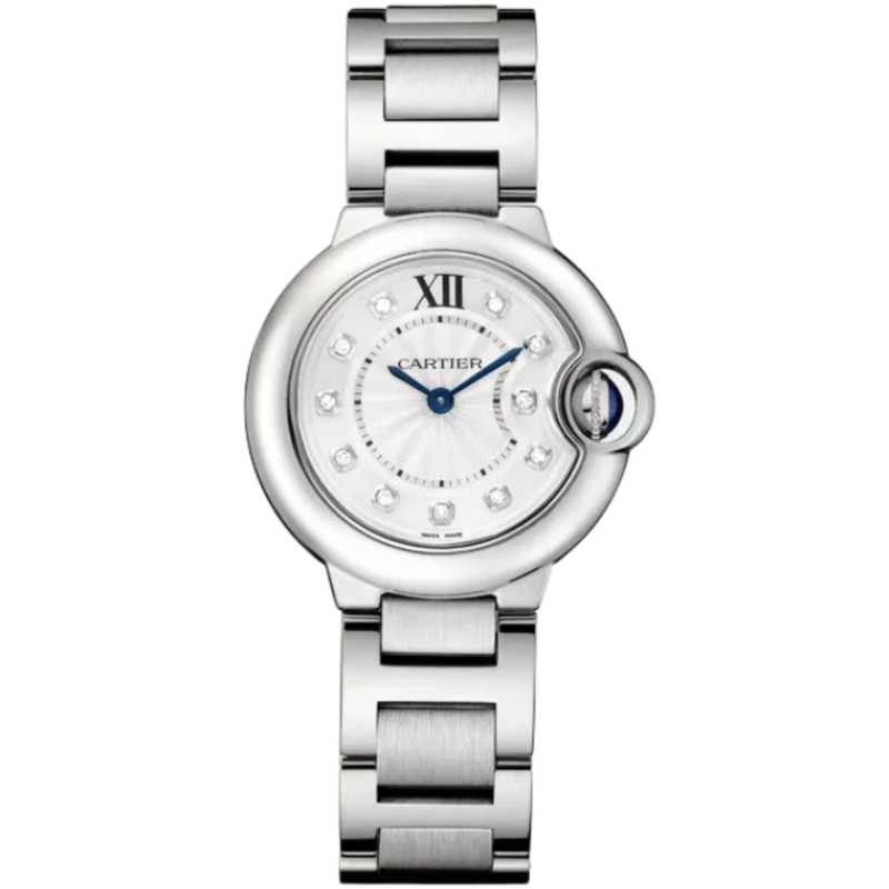BALLON BLEU DE CARTIER 28 MM STAINLESS STEEL WITH SILVER LACQUER SUNRAY EFFECT DIAL - Cartier