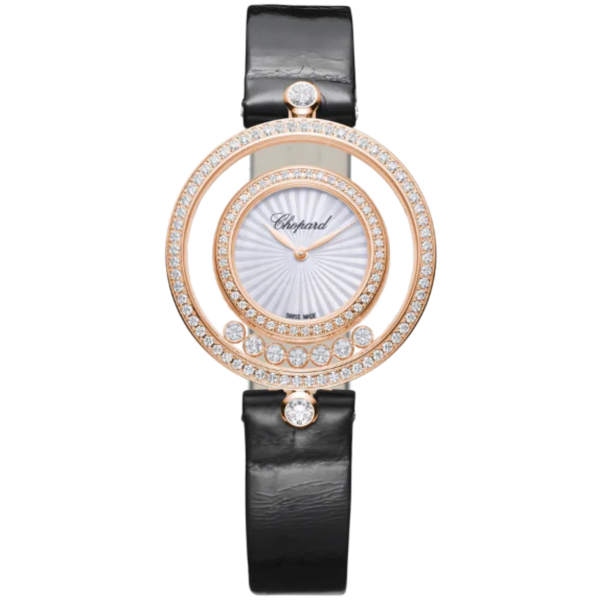 HAPPY DIAMONDS ICONS 32 MM ETHICAL ROSE GOLD WITH MOTHER OF PEARL DIAL - Chopard