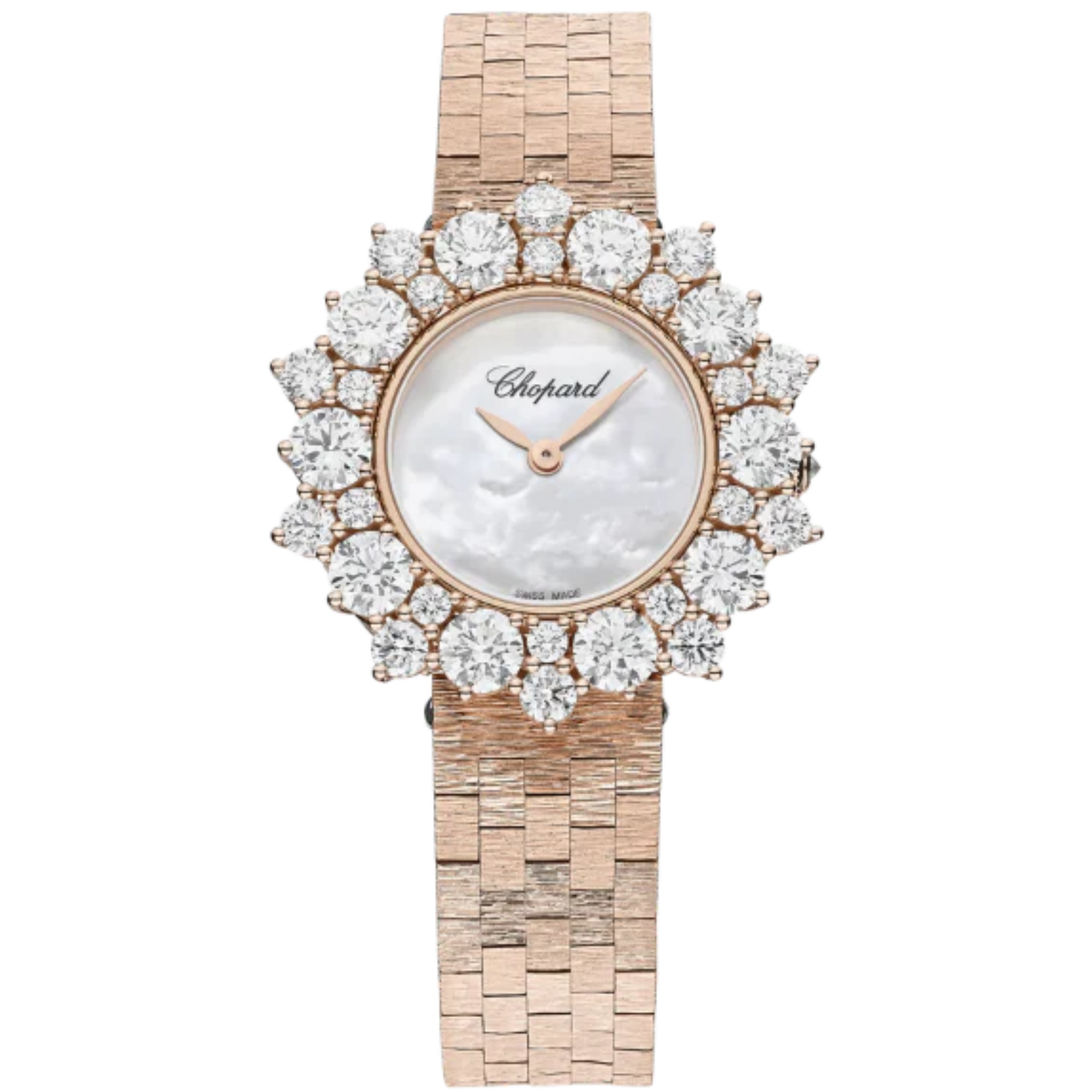 L'HEURE DU DIAMANT ROUND 30 MM ETHICAL ROSE GOLD WITH MOTHER OF PEARL DIAL - Chopard