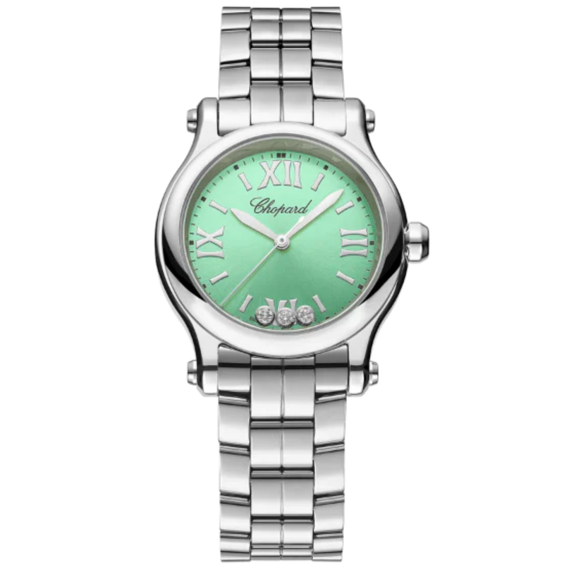 HAPPY SPORT 30 MM LUCENT STEEL™ WITH GREEN DIAL - Chopard