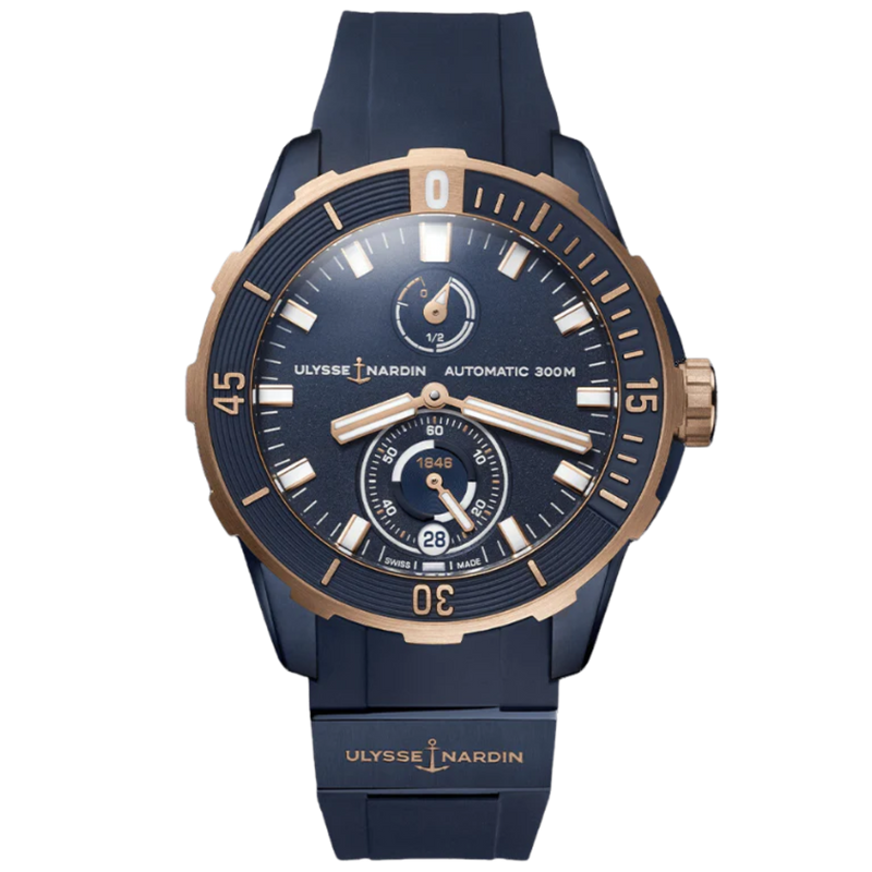 DIVER 44 MM TITANIUM - ROSE GOLD WITH BLUE DIAL - Ulysse Nardin