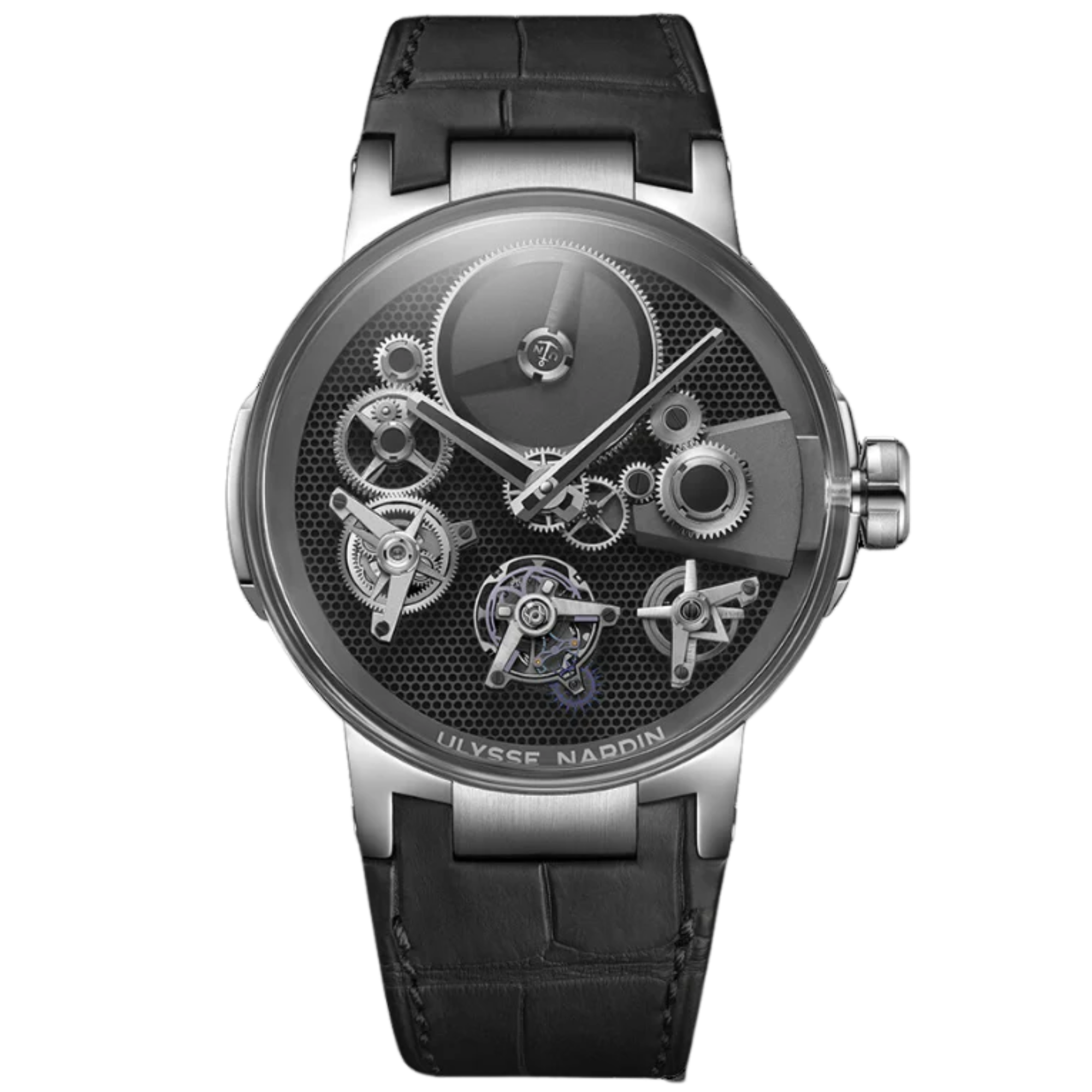 BLAST FREE WHEEL 44 MM WHITE GOLD WITH BLACK DIAL - Ulysse Nardin