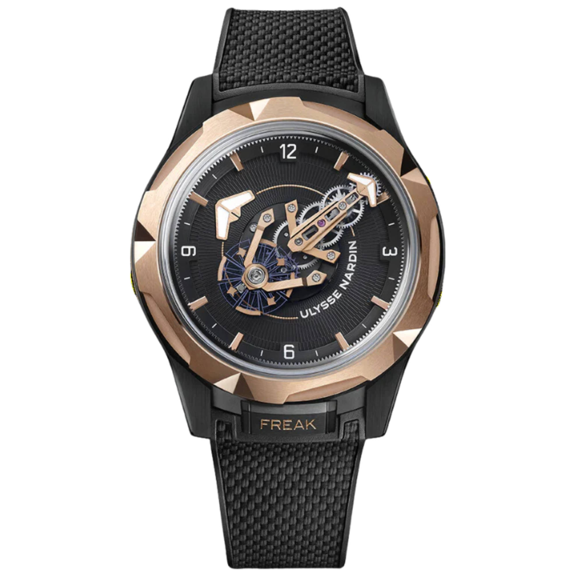 FREAK ONE 43 MM BLACK DLC COATED TITANIUM - GOLD WITH BLACK DIAL - Ulysse Nardin