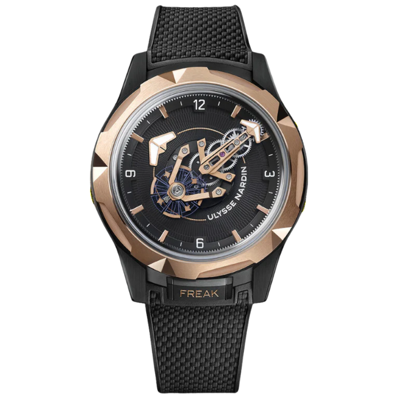 FREAK ONE 43 MM BLACK DLC COATED TITANIUM - GOLD WITH BLACK DIAL - Ulysse Nardin