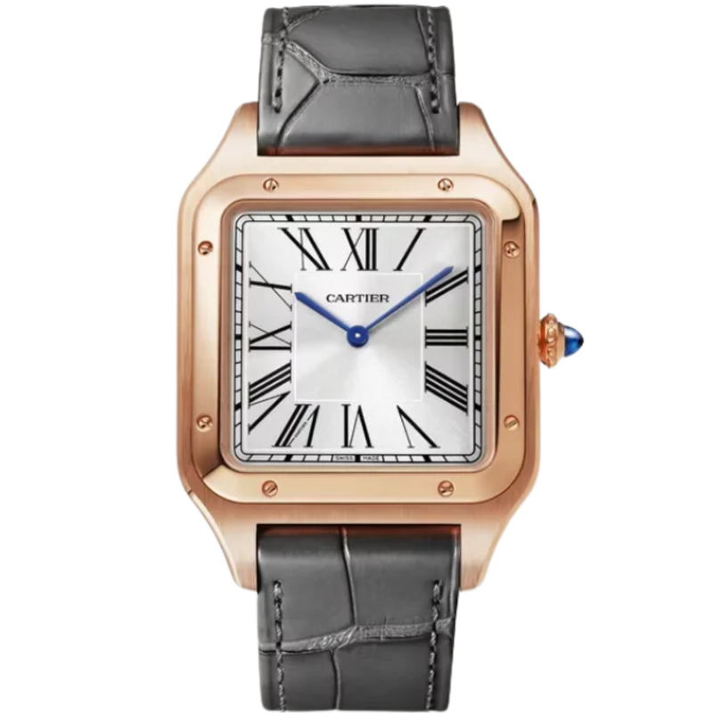 SANTOS 47 MM DUMONT SILVER 18K ROSE GOLD - Cartier