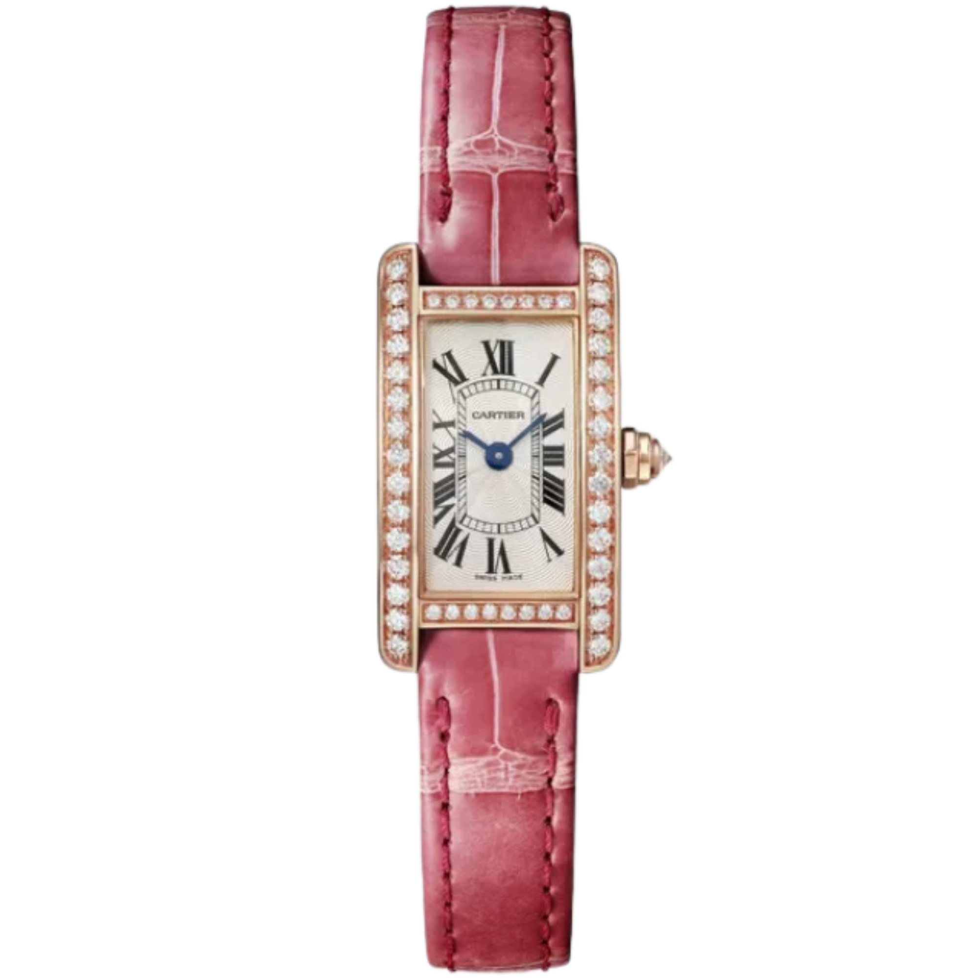 TANK 27 mm AMÉRICAINE WATCH SILVER 18K ROSE GOLD - Cartier