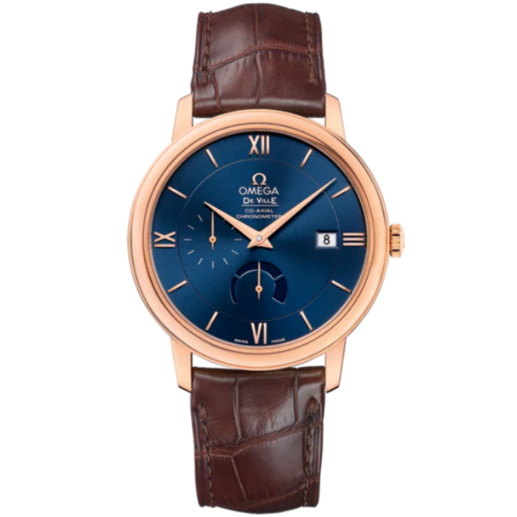 DE VILLE PRESTIGE 39 MM RED GOLD WITH BLUE DIAL - Omega