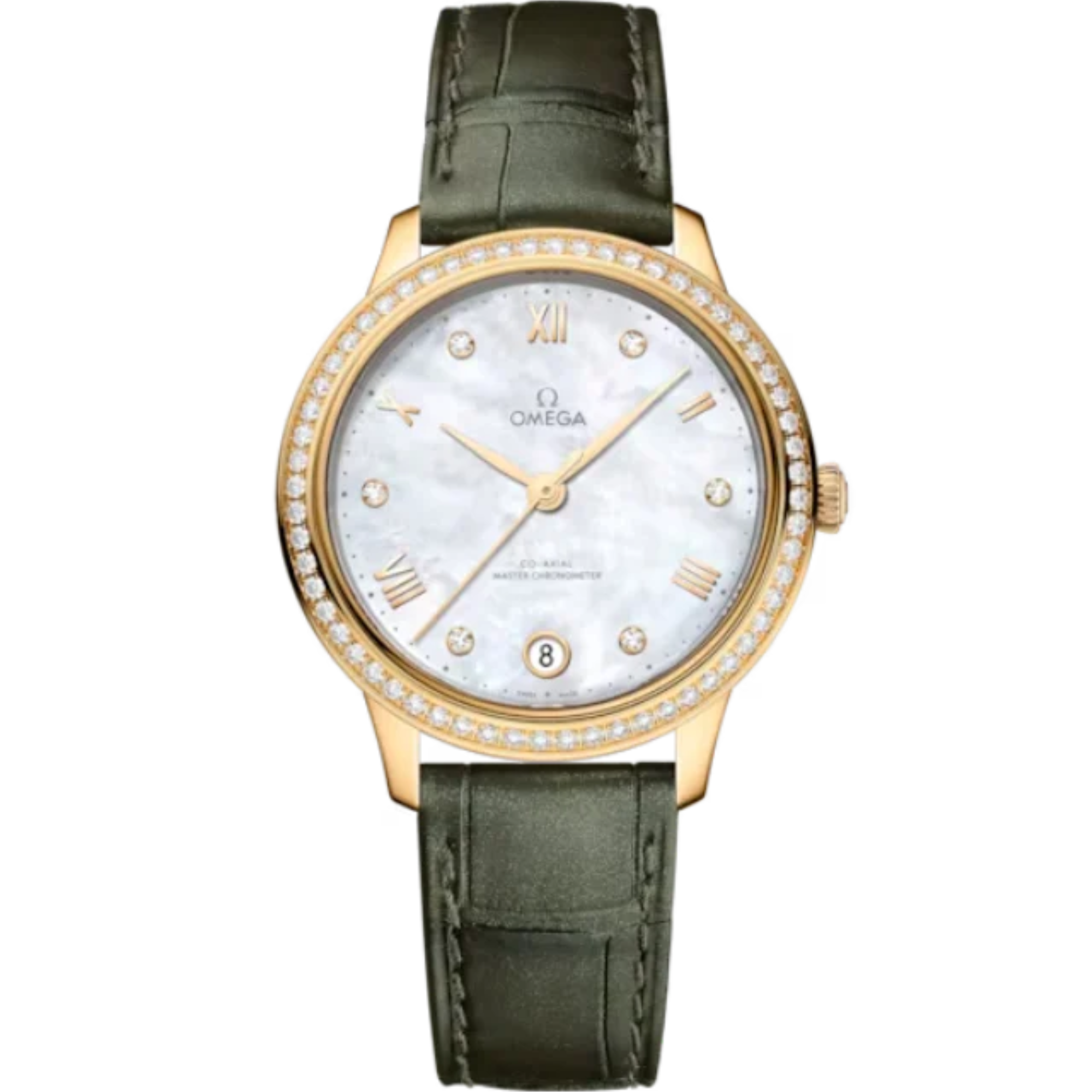 DE VILLE PRESTIGE 34 MM YELLOW GOLD WITH MOTHER OF PEARL DIAL - Omega
