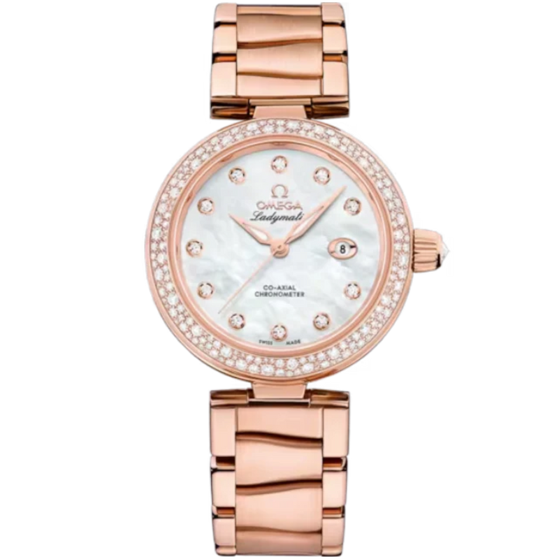 DE VILLE LADYMATIC 34 MM SEDNA™ GOLD WITH MOTHER OF PEARL DIAL - Omega