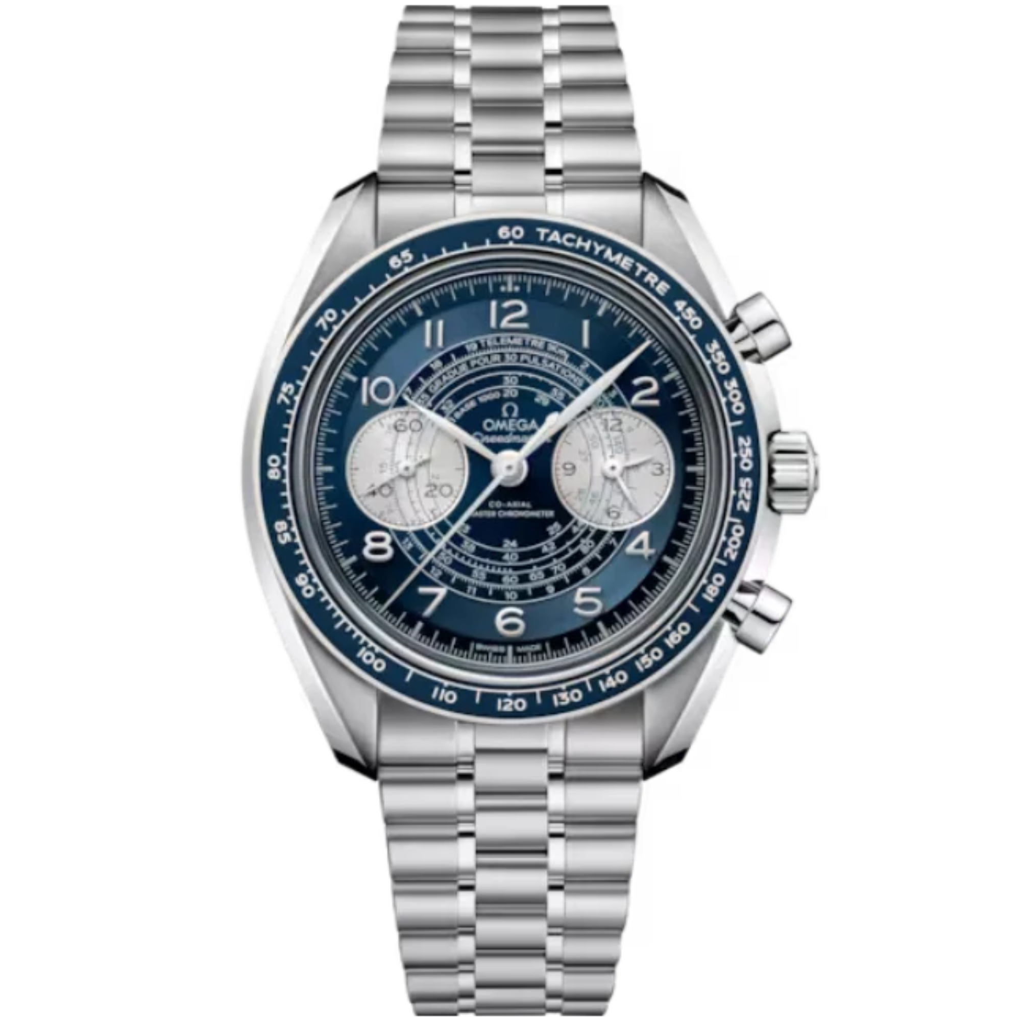 SPEEDMASTER CHRONOSCOPE 43 MM STAINLESS STEEL WITH BLUE DIAL - Omega