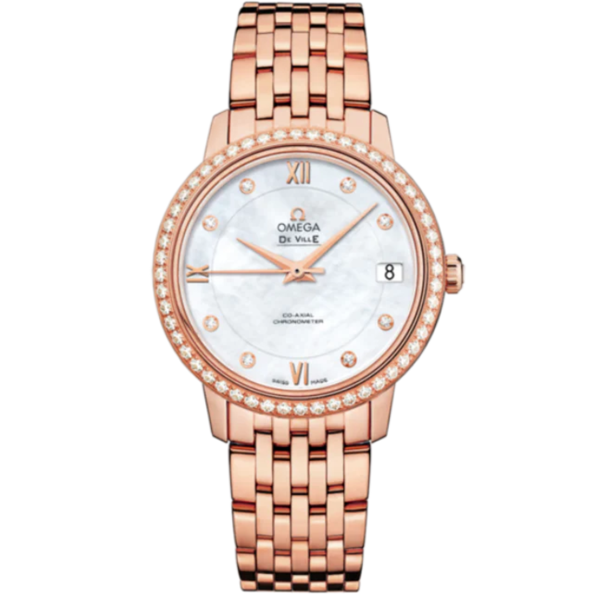 DE VILLE PRESTIGE 33 MM RED GOLD WITH MOTHER OF PEARL DIAL - Omega