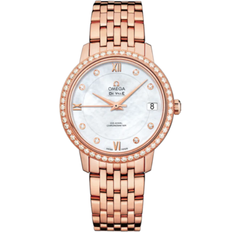 DE VILLE PRESTIGE 33 MM RED GOLD WITH MOTHER OF PEARL DIAL - Omega