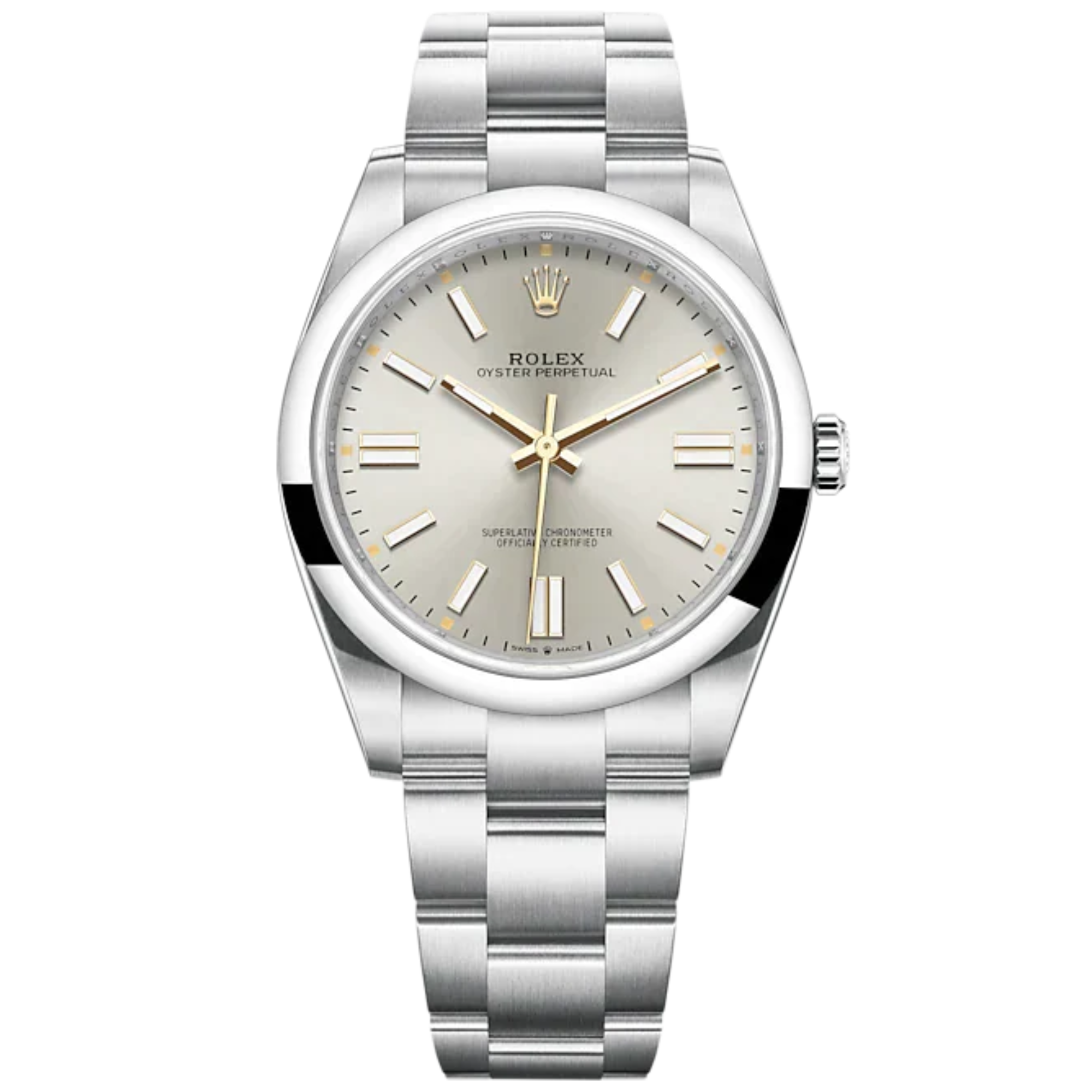 Oyster Perpetual 41 41MM Oyster Bracelet Silver Dial Domed Bezel - Rolex