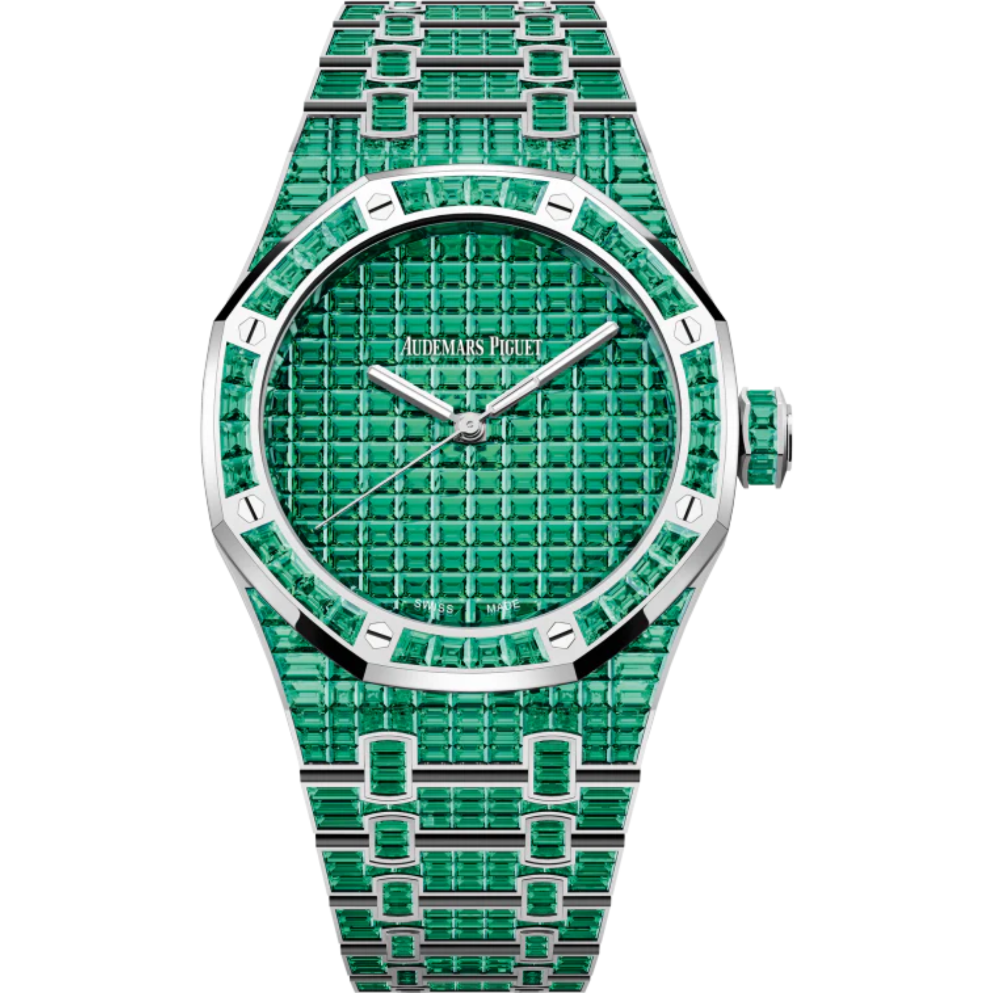 Royal Oak Selfwinding Emerald 41MM 18-Carat White Gold Bracelet Set With Baguette-Cut Emeralds 18-Carat White Gold Dial 18-Carat White Gold Case - Audemars Piguet