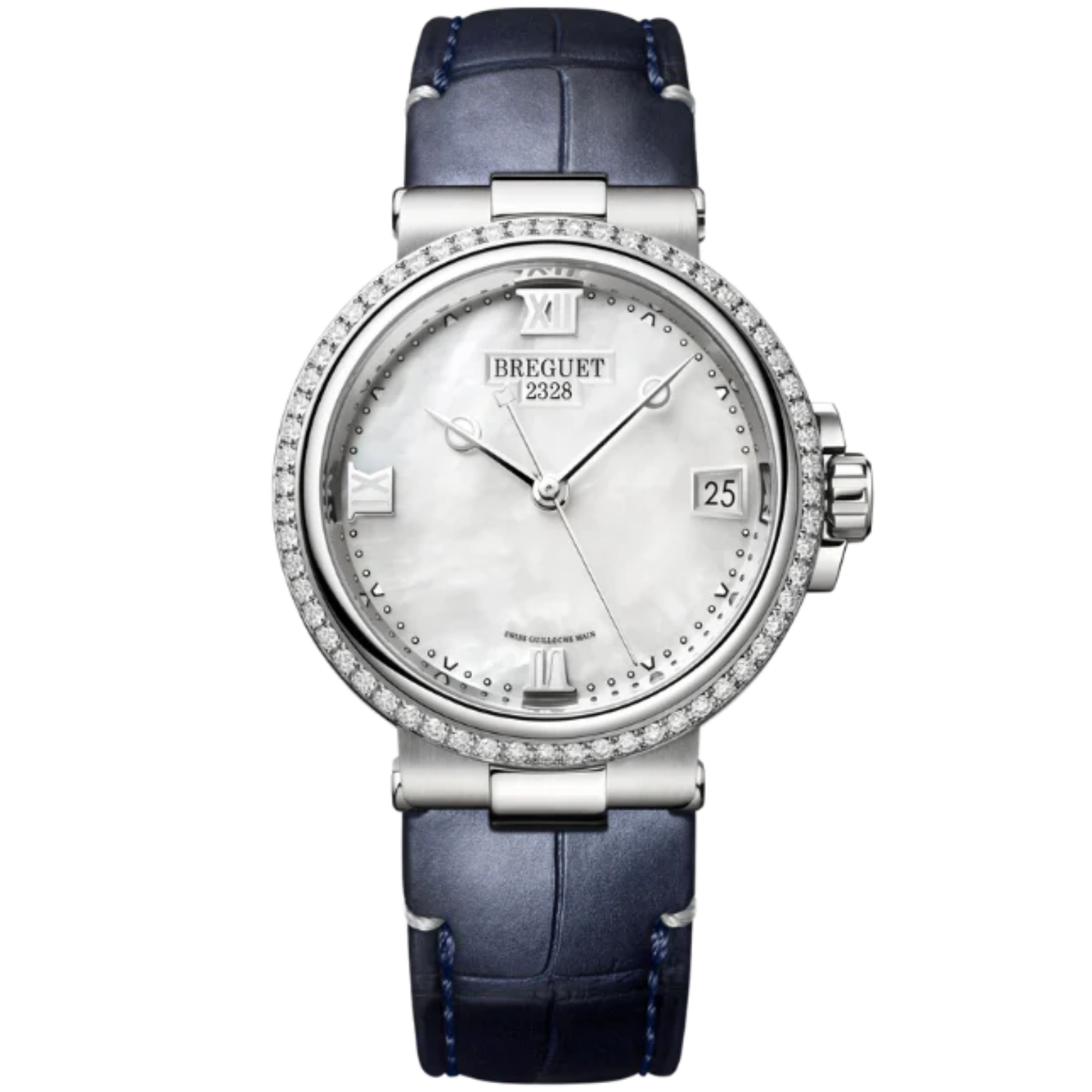 MARINE DAME 9518 34 MM STAINLESS STEEL WITH MOTHER OF PEARL DIAL - Breguet