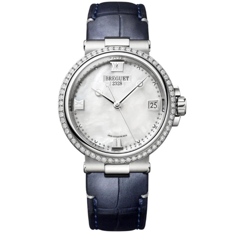 MARINE DAME 9518 34 MM STAINLESS STEEL WITH MOTHER OF PEARL DIAL - Breguet