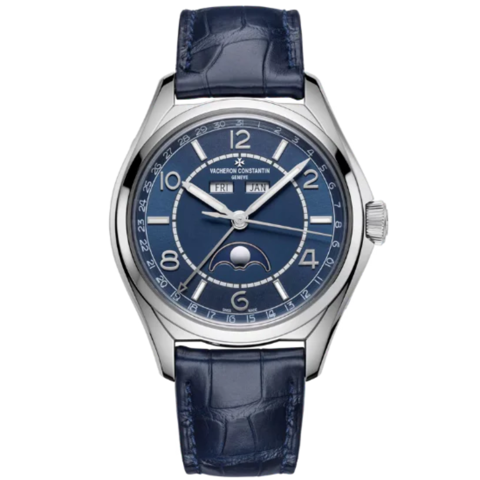 FIFTYSIX COMPLETE CALENDAR 40 MM STAINLESS STEEL WITH BLUE BRASS DIAL - Vacheron Constantin