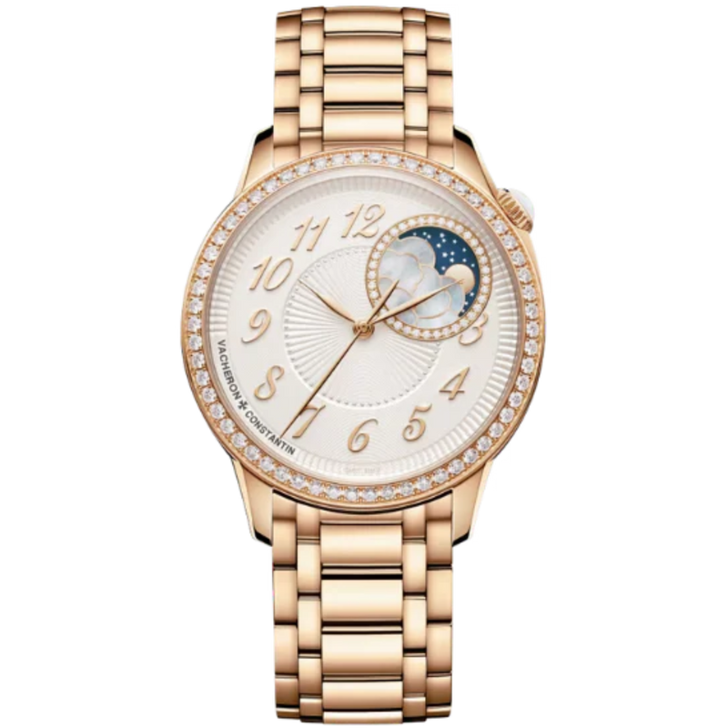 EGERIE MOON PHASE 37 MM 18K PINK GOLD WITH CLOUDS MOTHER OF PEARL DIAL - Vacheron Constantin