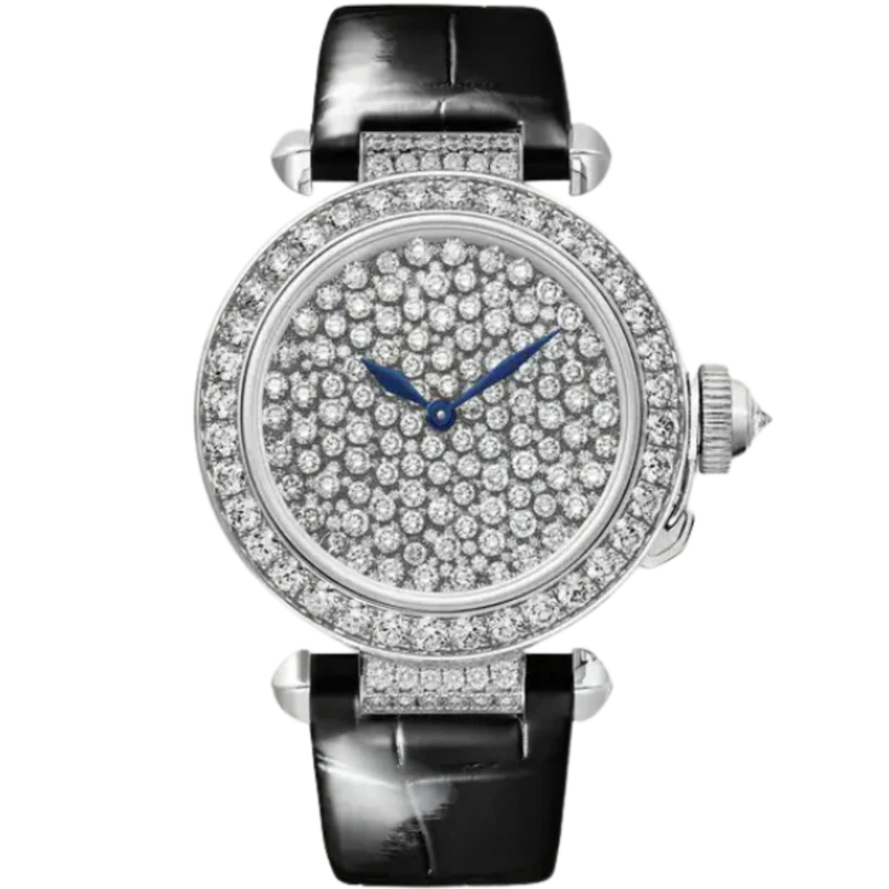 PASHA DE CARTIER 35 MM RHODIUMIZED 18K WHITE GOLD WITH 18K WHITE GOLD DIAL - Cartier