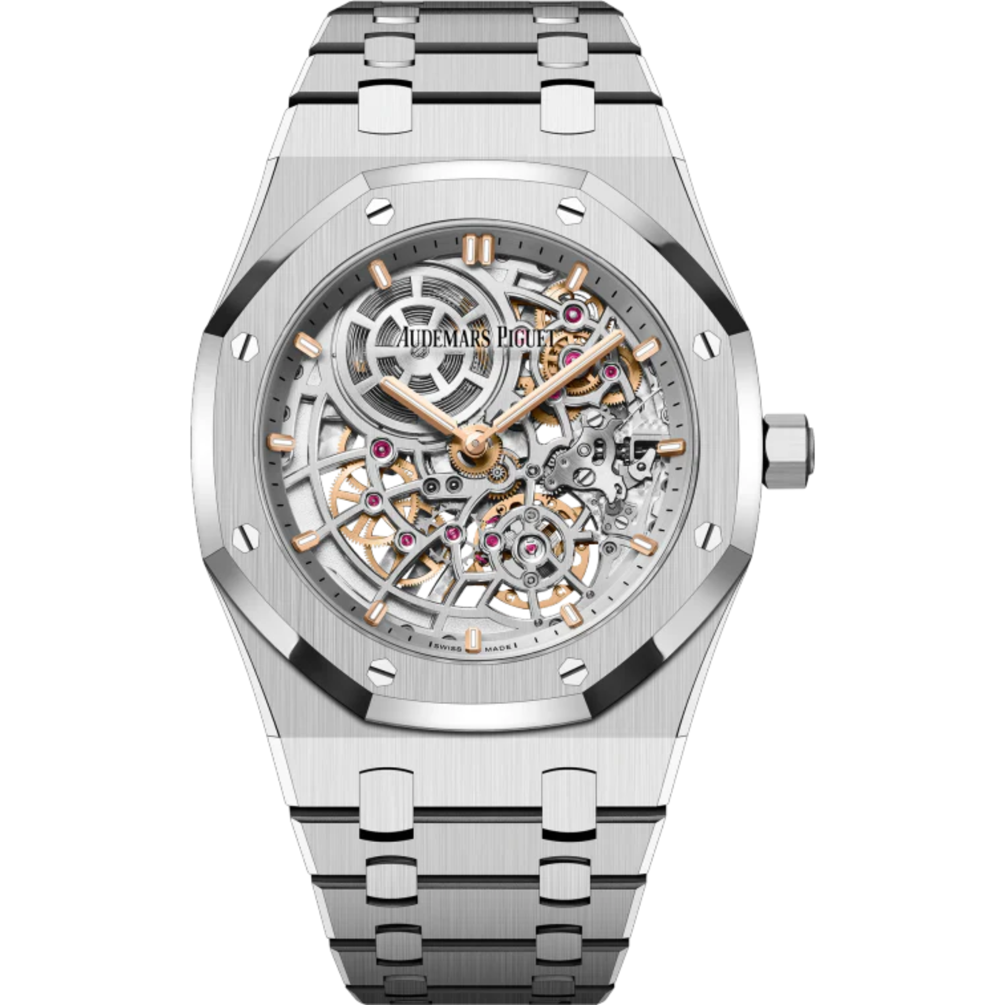 Royal Oak Jumbo Extra-Thin Openworked 50th Anniversary 39MM Stainless Steel Bracelet Openworked Rhodium-Toned Dial Stainless Steel Case - Audemars Piguet
