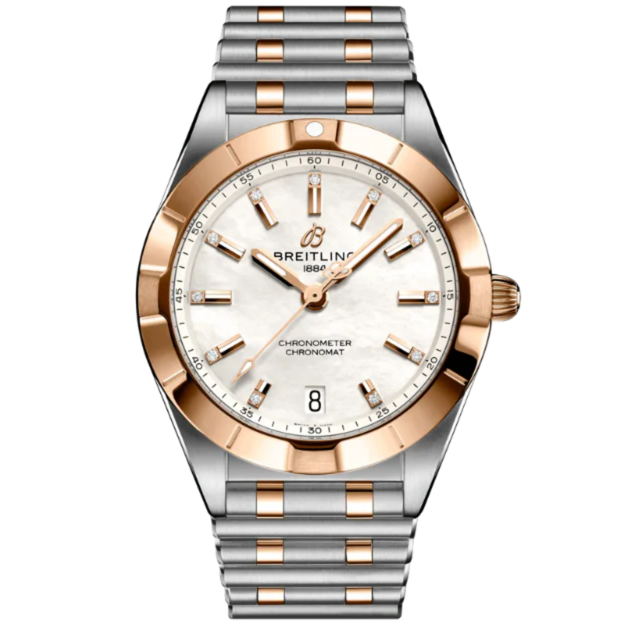 CHRONOMAT 32 MM STAINLESS STEEL & 18K ROSE GOLD WITH MOTHER OF PEARL DIAL - Breitling
