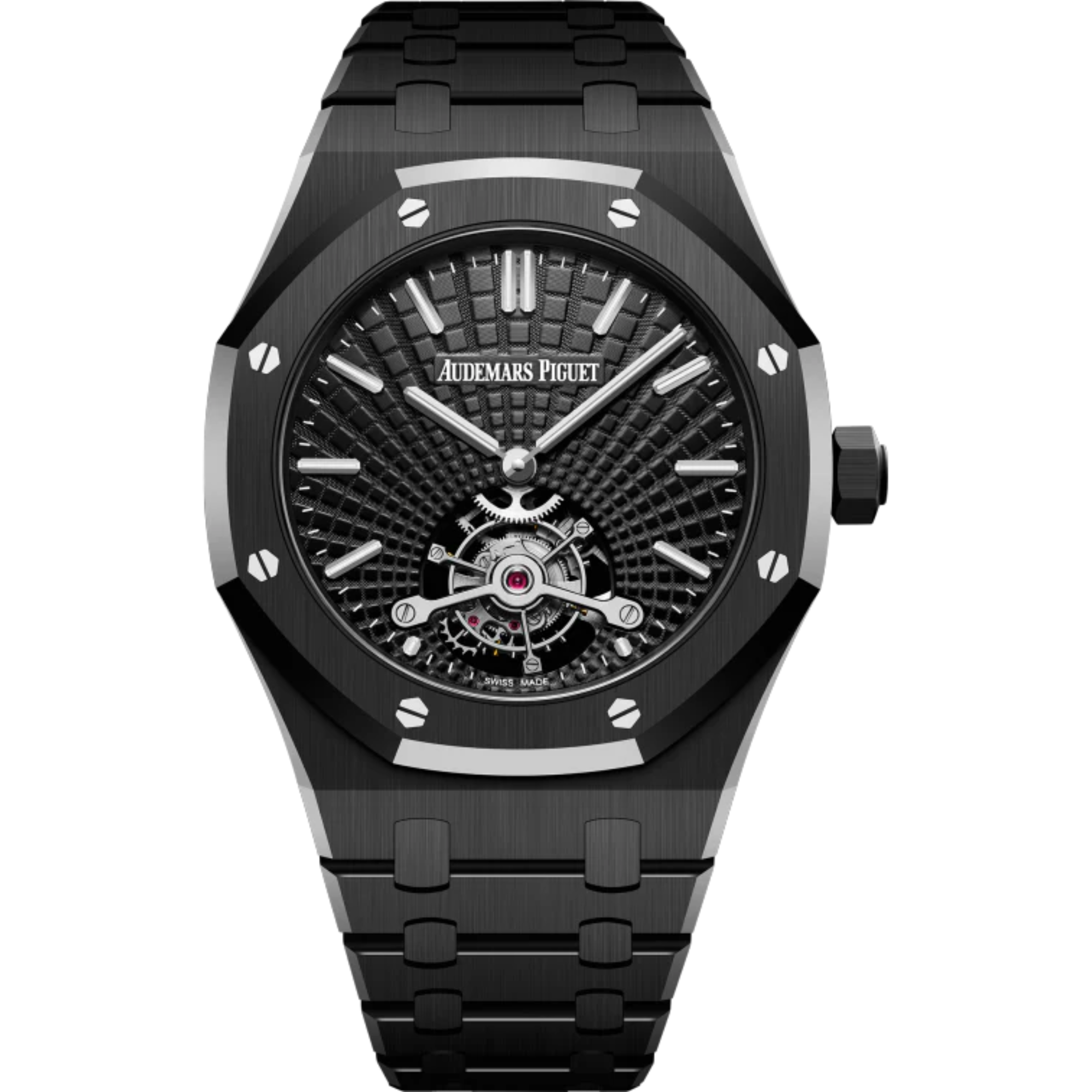 Royal Oak Tourbillon Extra-Thin 41MM Black Ceramic Bracelet Black Dial With Tapisserie Evolutive Pattern Black Ceramic Case - Audemars Piguet