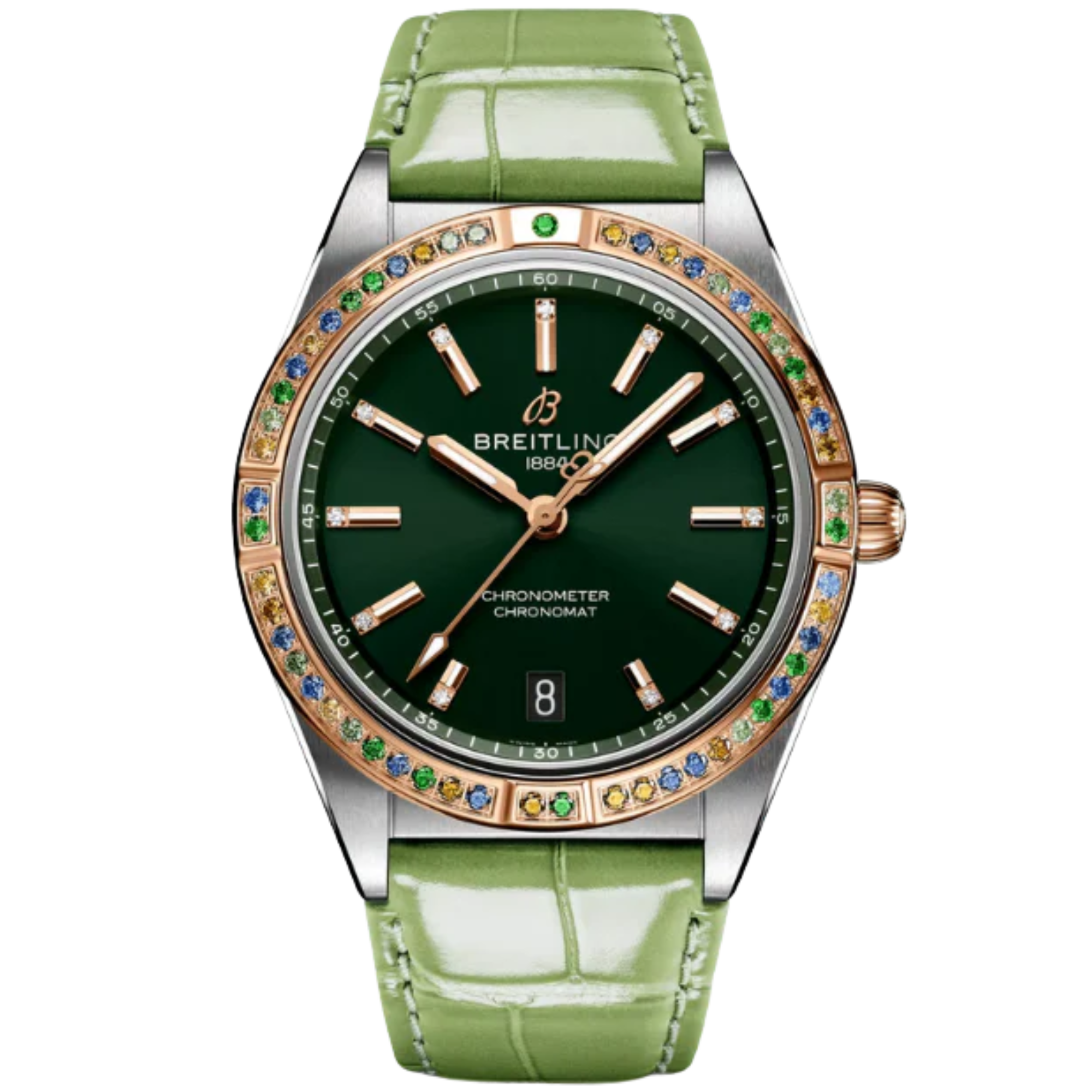 CHRONOMAT AUTOMATIC SOUTH SEA 36 MM STAINLESS STEEL & 18K ROSE GOLD WITH GREEN DIAL - Breitling