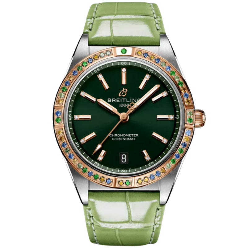 CHRONOMAT AUTOMATIC SOUTH SEA 36 MM STAINLESS STEEL & 18K ROSE GOLD WITH GREEN DIAL - Breitling