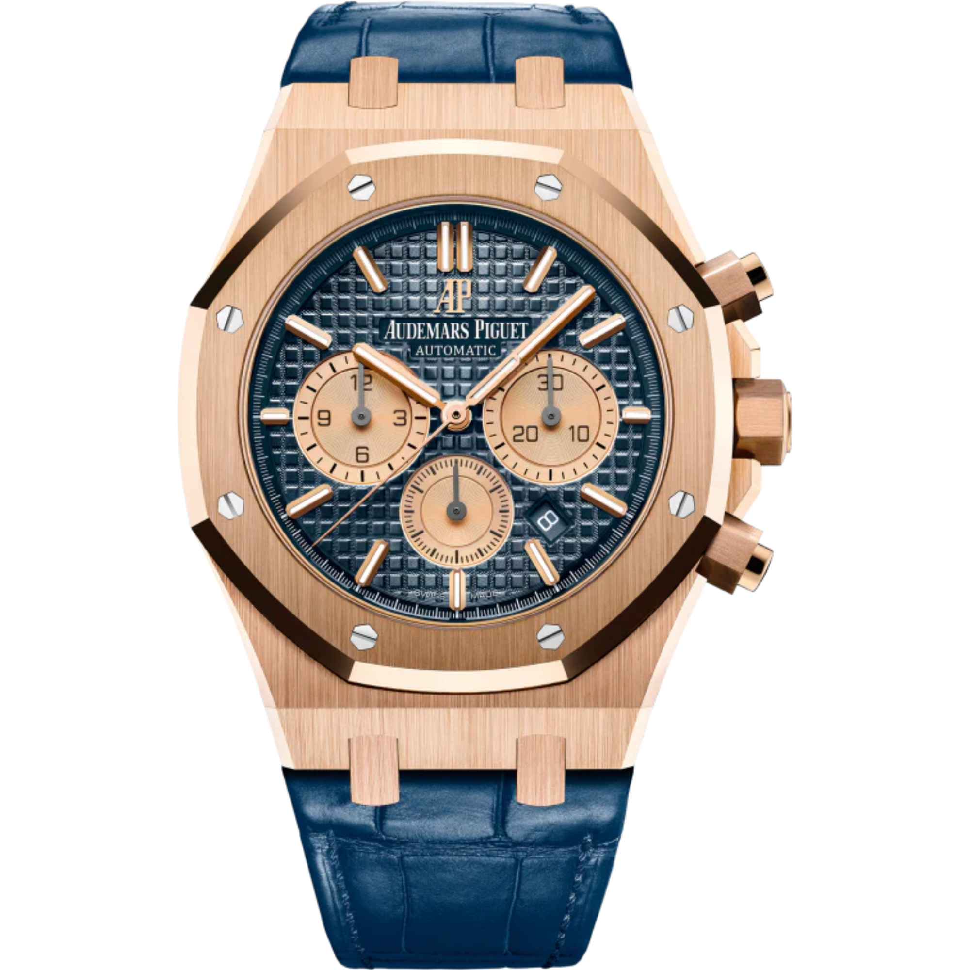 Audemars Piguet Royal Oak Ref. 26331OR.OO.D315CR.01 41MM Blue Alligator Strap Rose Gold Case Blue Dial - Audemars Piguet