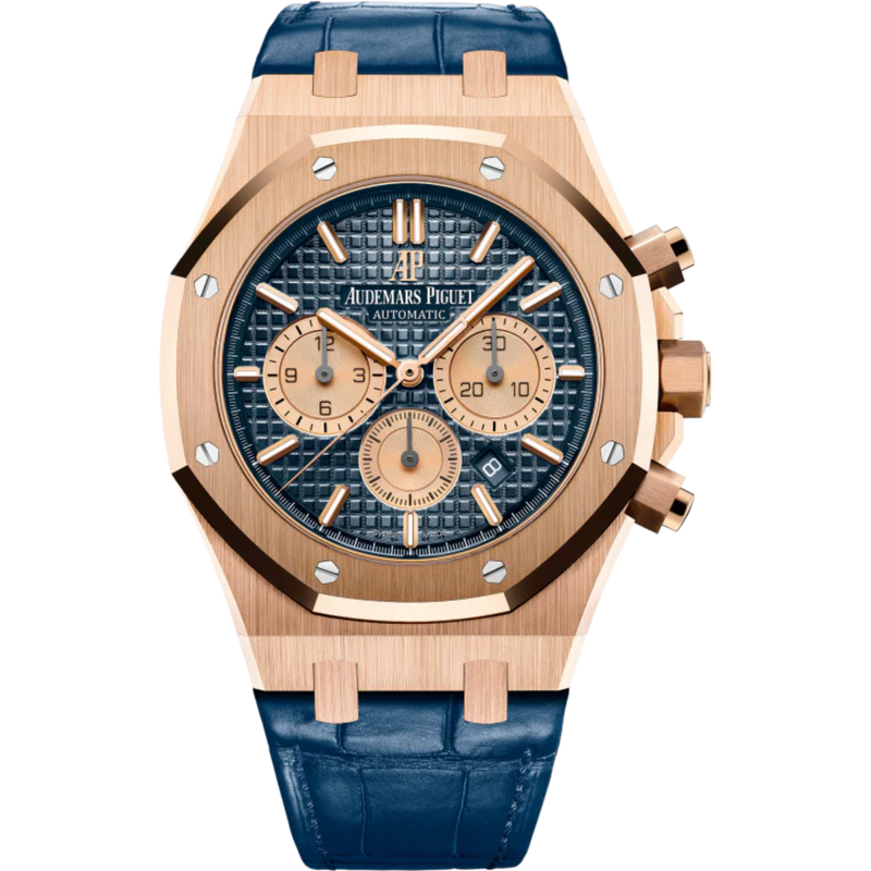 Audemars Piguet Royal Oak Ref. 26331OR.OO.D315CR.01 41MM Blue Alligator Strap Rose Gold Case Blue Dial - Audemars Piguet