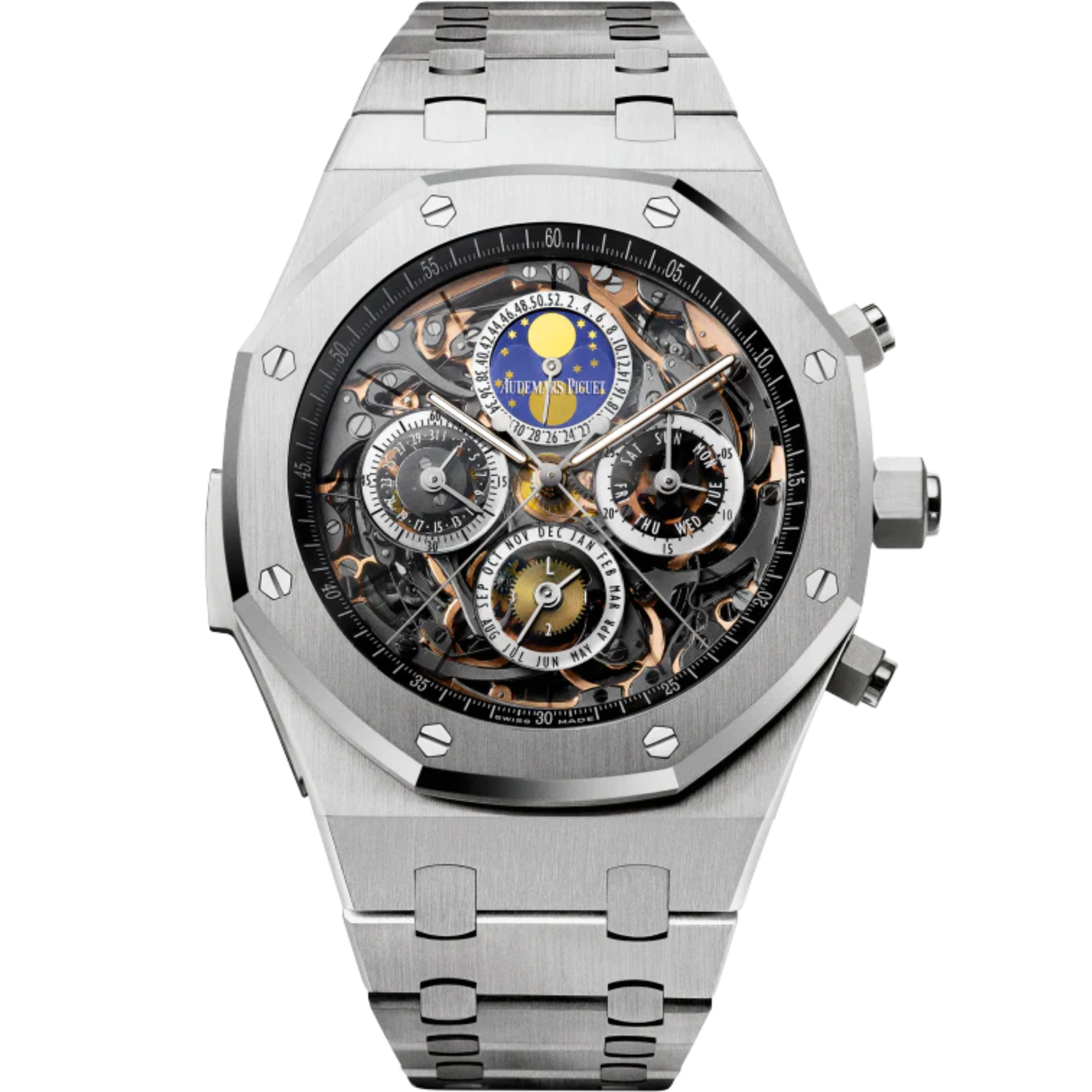 Royal Oak Openworked Grande Complication 44MM Titanium Bracelet Sapphire Dial Titanium Case With Steel Bezel - Audemars Piguet