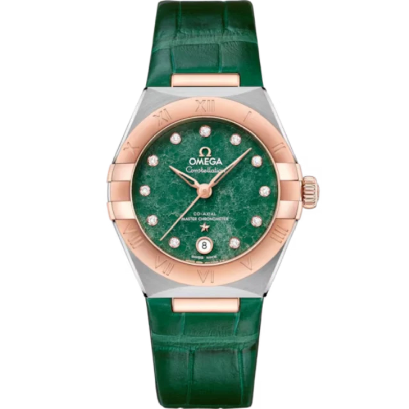 CONSTELLATION 29 MM STAINLESS STEEL - SEDNA™ GOLD WITH GREEN DIAL - Omega