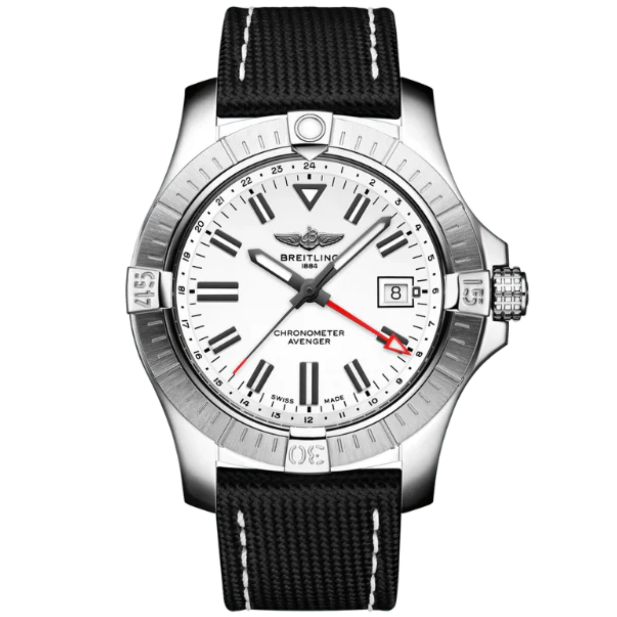 AVENGER AUTOMATIC 43 MM STAINLESS STEEL AND WHITE DIAL - Breitling