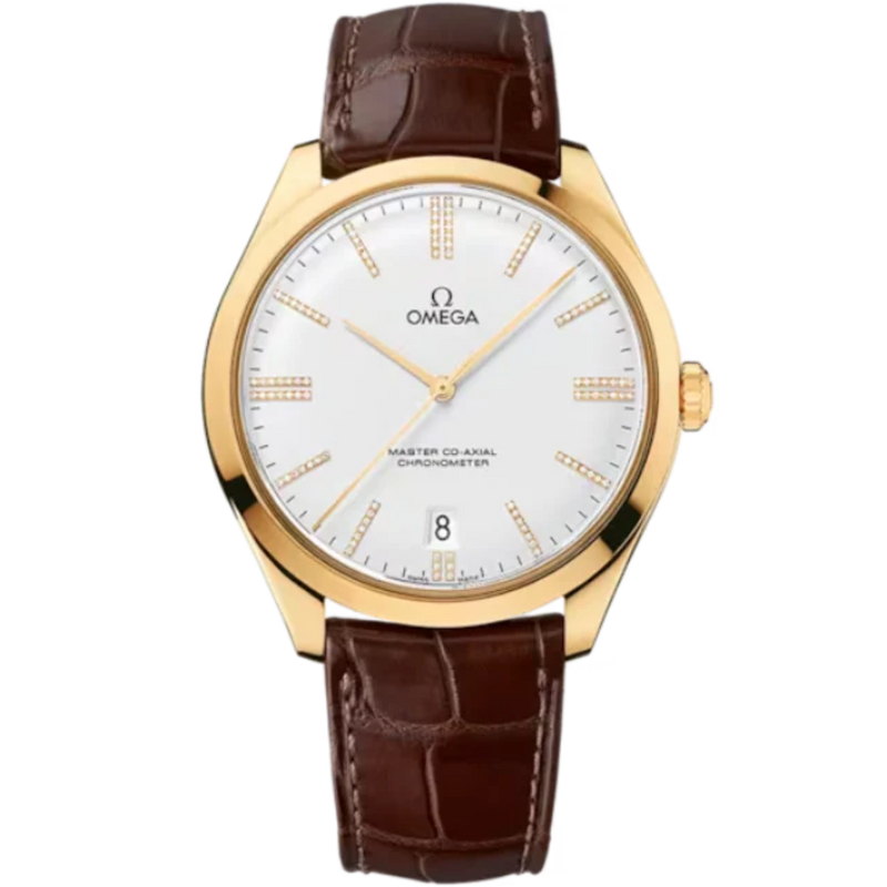 DE VILLE TRÉSOR 40 MM YELLOW GOLD WITH SILVER DIAL - Omega