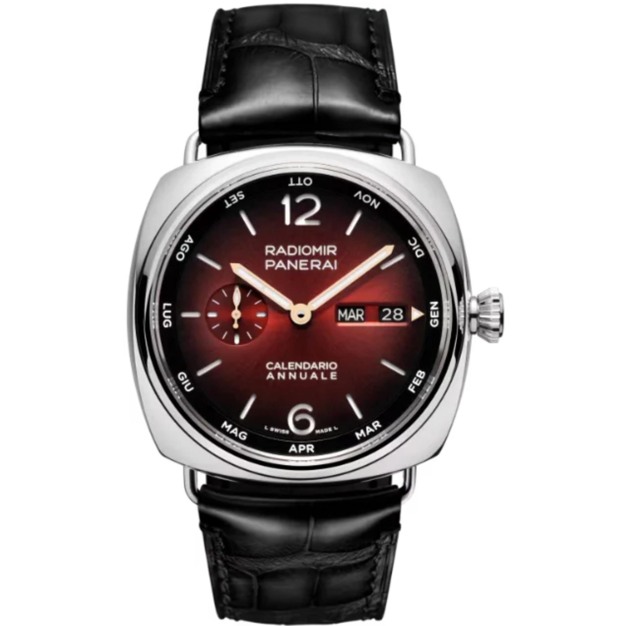 RADIOMIR ANNUAL CALENDAR EXPERIENCE PAM01432 45 MM PLATINUMTECH™ WITH BRUSHED RED DIAL - Panerai