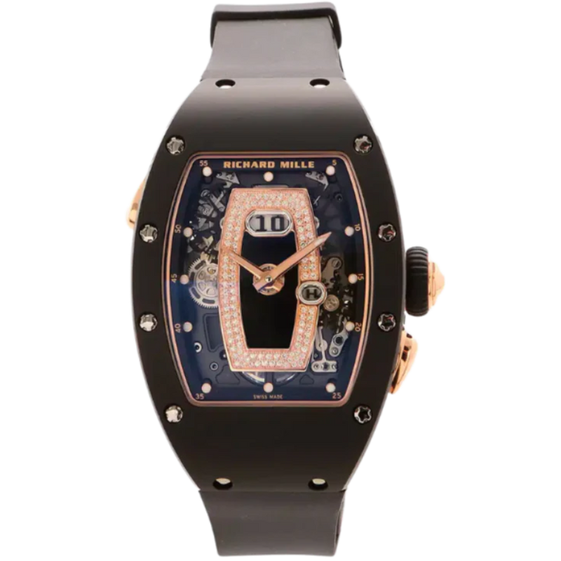 RM 037 Black Ceramic TZP/Rose Gold Sides Diamond Dial - Richard Mille