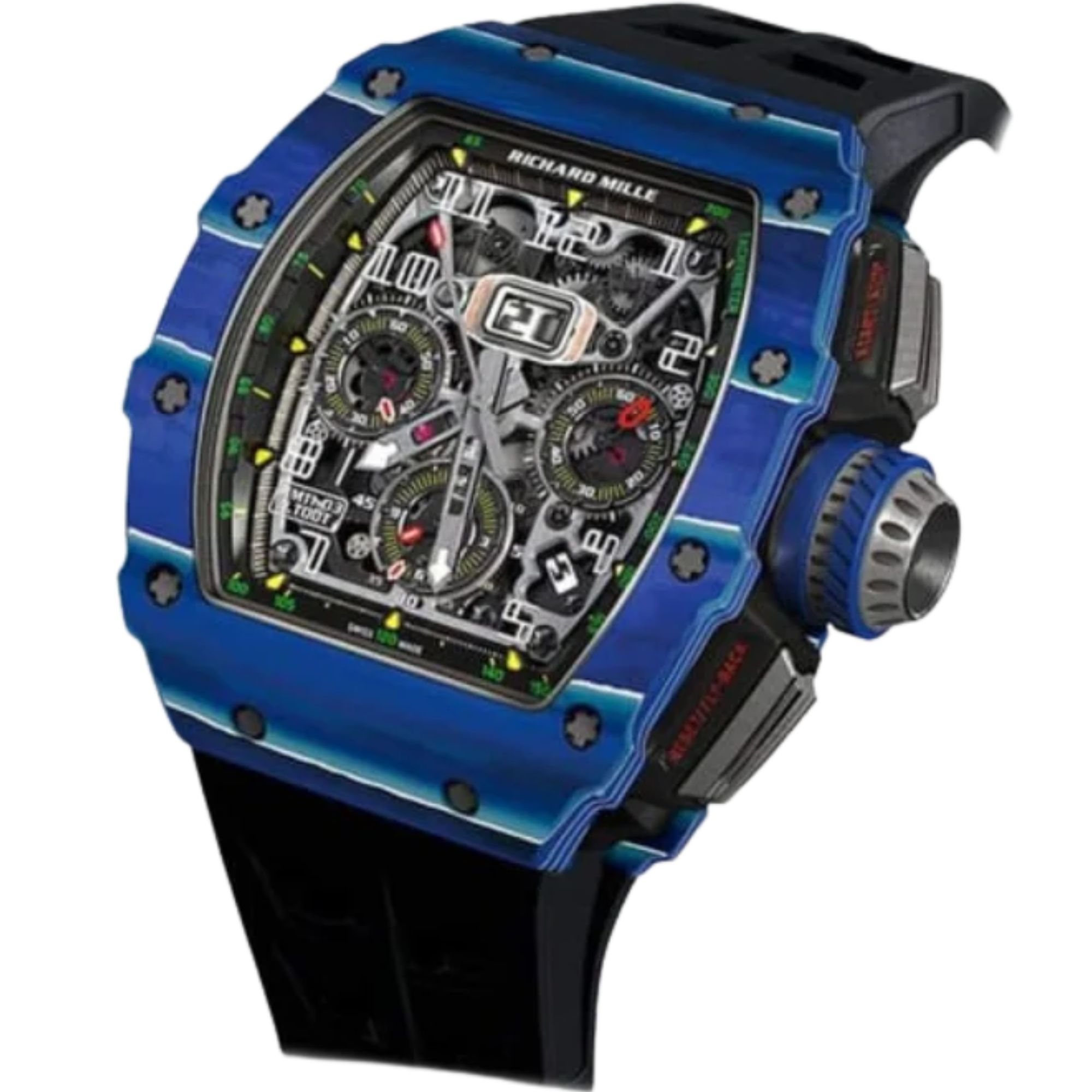 RM 011-03 Jean Todt Flyback Chronograph Automatic Black Rubber Strap Carbon Case - Richard Mille