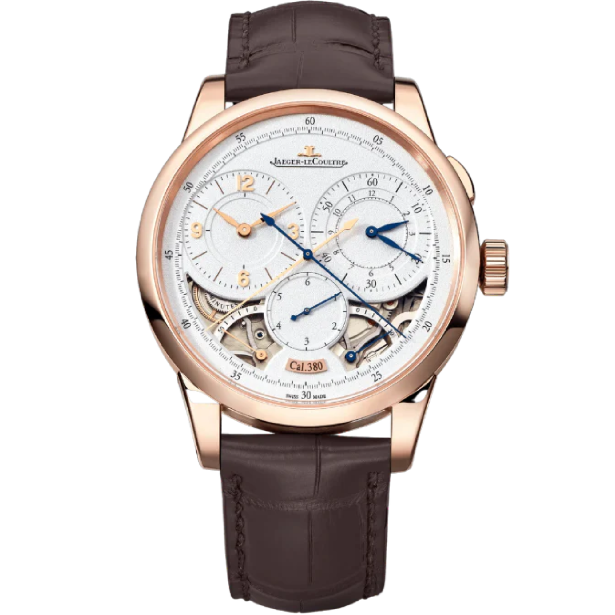 DUOMÈTRE CHRONOGRAPHE 42 MM 18K ROSE GOLD WITH SILVER GREY GRAINED DIAL - Jaeger-LeCoultre