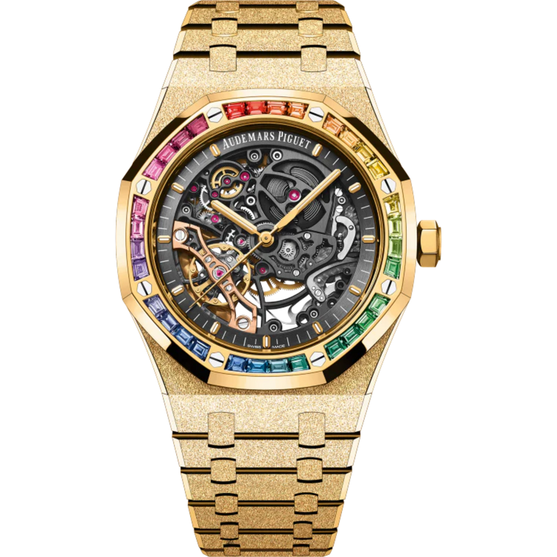 Audemars Piguet Royal Oak Ref. 15412BA.YG.1224BA.01 Frosted Gold Double Balance Wheel 41MM Yellow Gold Openworked Dial - Audemars Piguet
