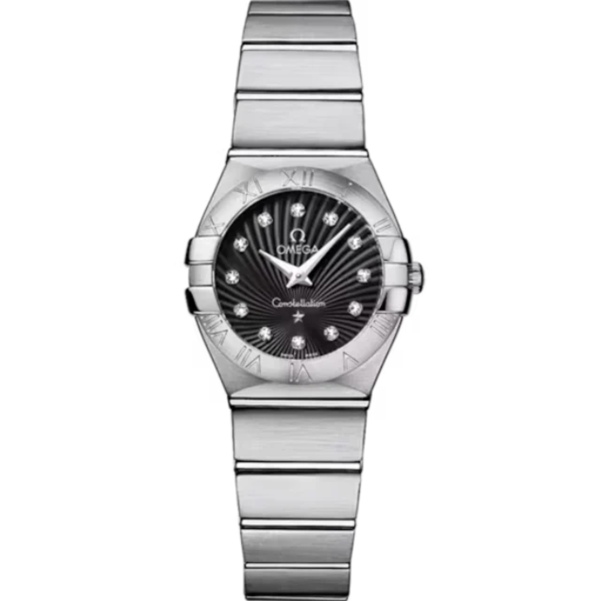 CONSTELLATION 24 MM STAINLESS STEEL WITH BLACK DIAL - Omega