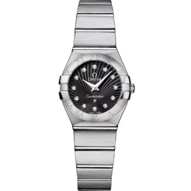 CONSTELLATION 24 MM STAINLESS STEEL WITH BLACK DIAL - Omega