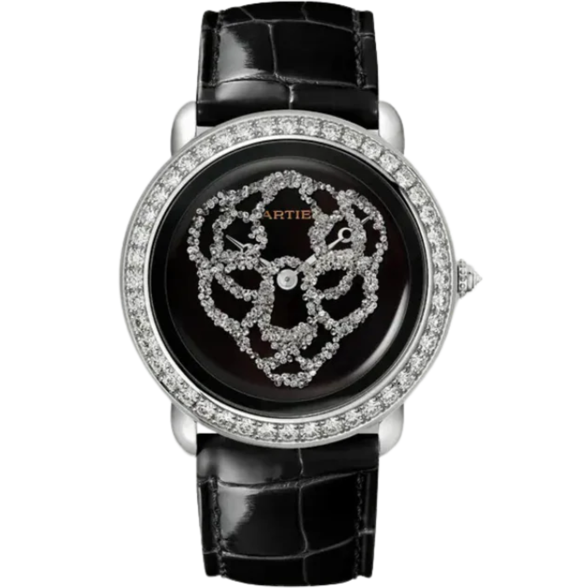 REVELATION D'UNE PANTHERE 37 MM RHODIUMIZED 18K WHITE GOLD WITH BLACK LACQUER DIAL - Cartier