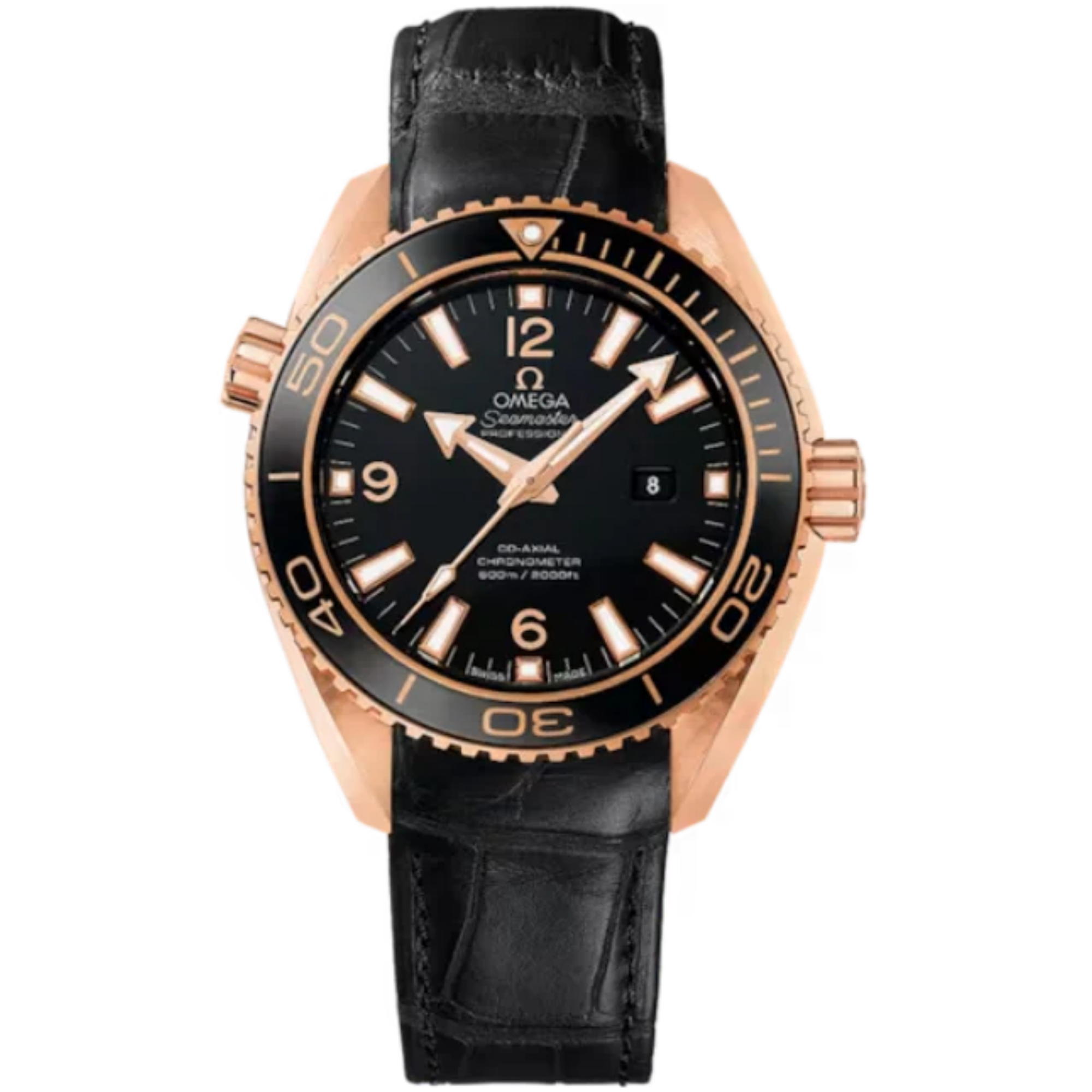 SEAMASTER PLANET OCEAN 600M 37 MM RED GOLD WITH BLACK DIAL - Omega