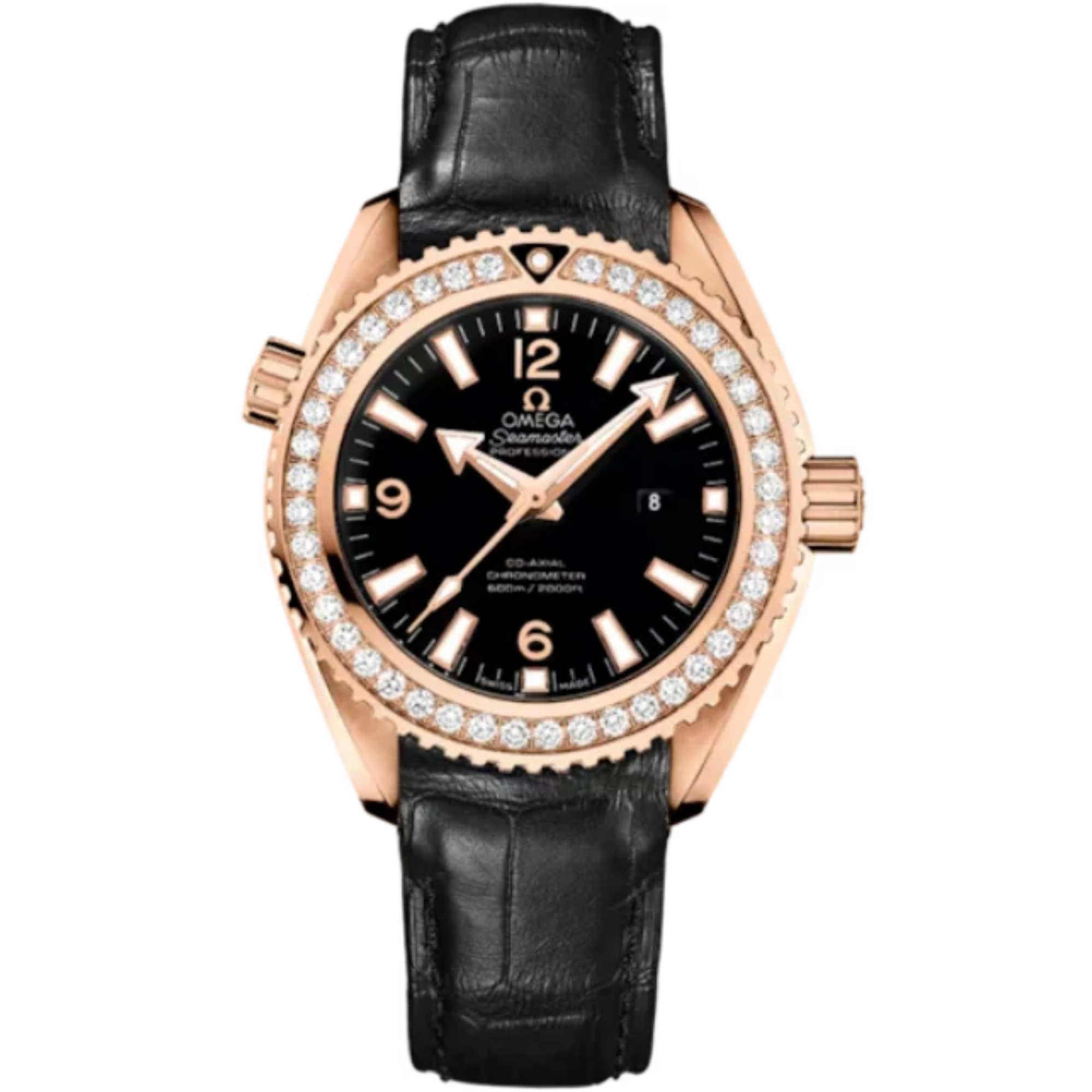 SEAMASTER PLANET OCEAN 600M 37 MM RE GOLD WITH BLACK DIAL - Omega