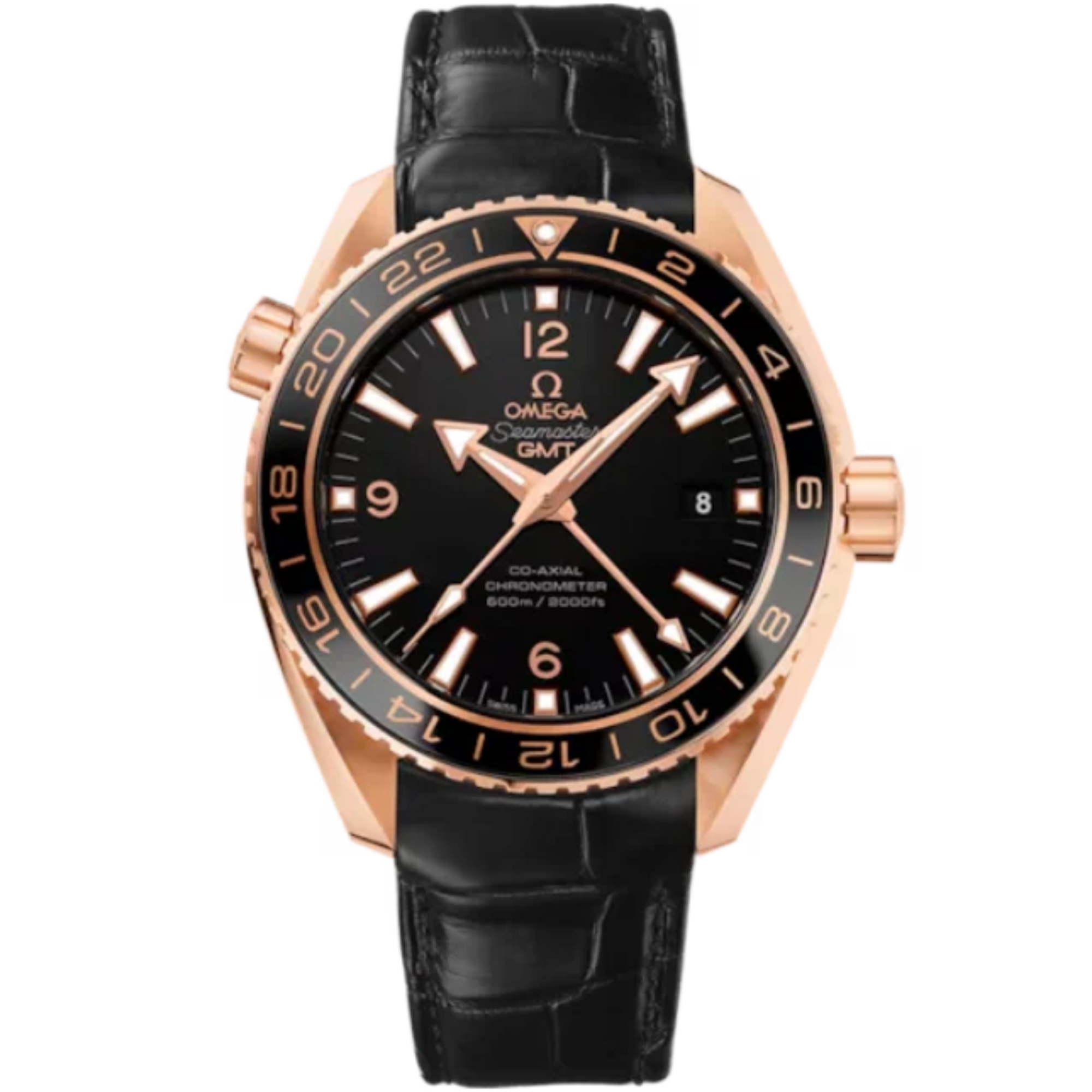 SEAMASTER PLANET OCEAN 600M GMT 45 MM RED GOLD WITH BLACK DIAL - Omega