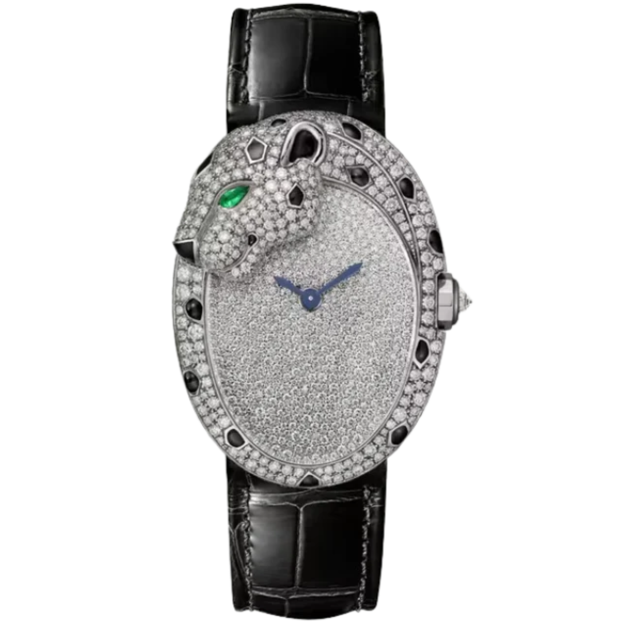 PANTHERE LOVE RHODIUMIZED WHITE GOLD WITH DIAMOND SET SHAGREEN AND DIAL - Cartier